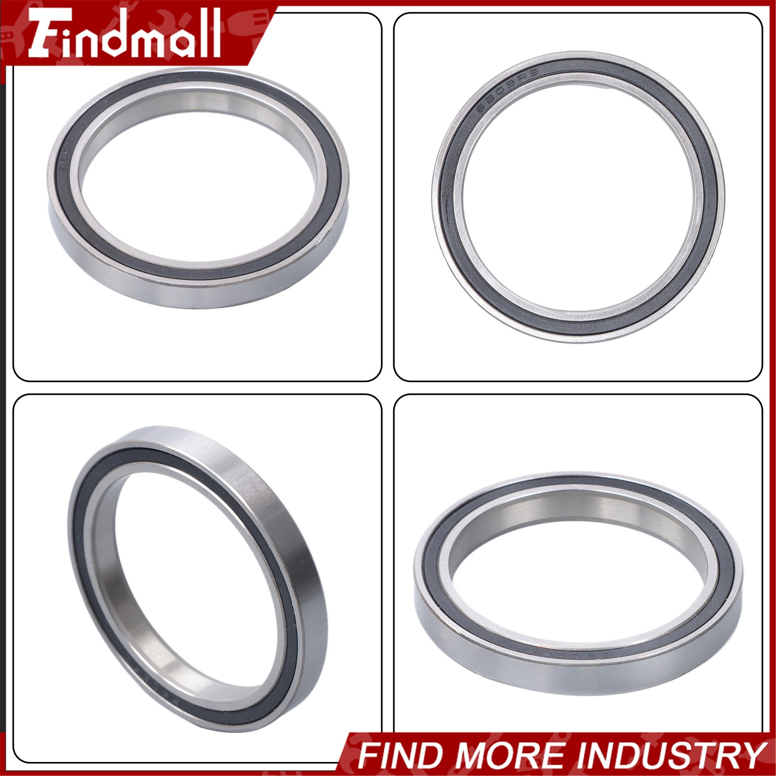 Findmall 6809-2RS 61809-2RS Bearings 10pcs 45x58x7mm Rubber Sealed Set