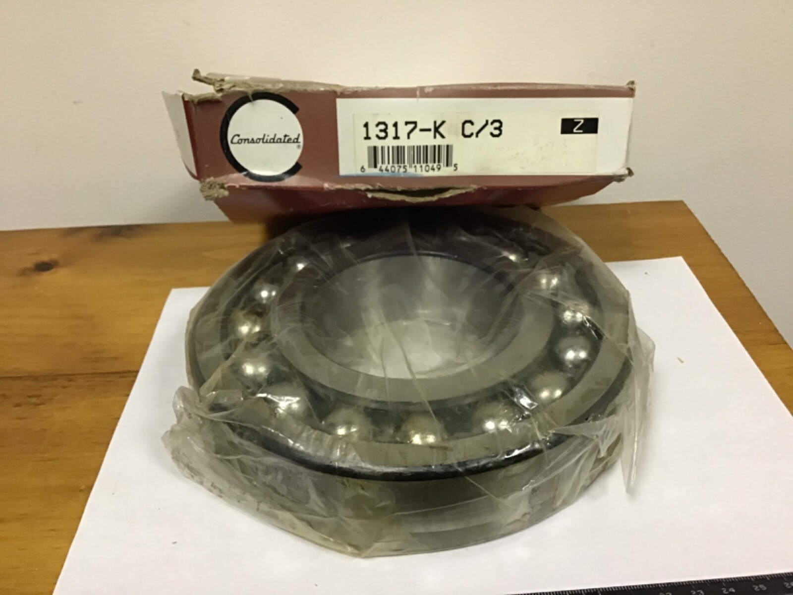 New Consolidated 1317-K C/3 Self Aligning Bearing, 85mm ID, 180mm OD, 41mm Width