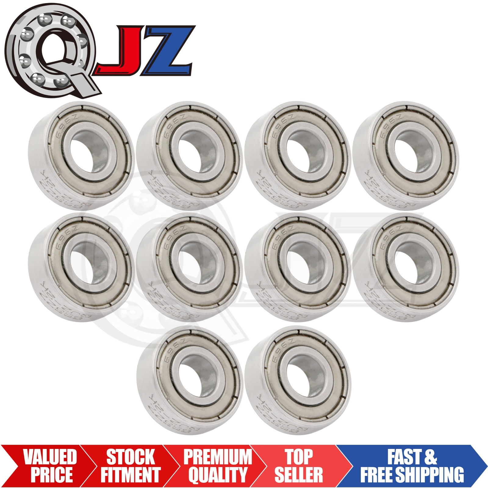 [Qty.10] New 696-ZZ Miniature Shielded Ball Bearing [6mm Bore x 15mm OD x 5mm W]