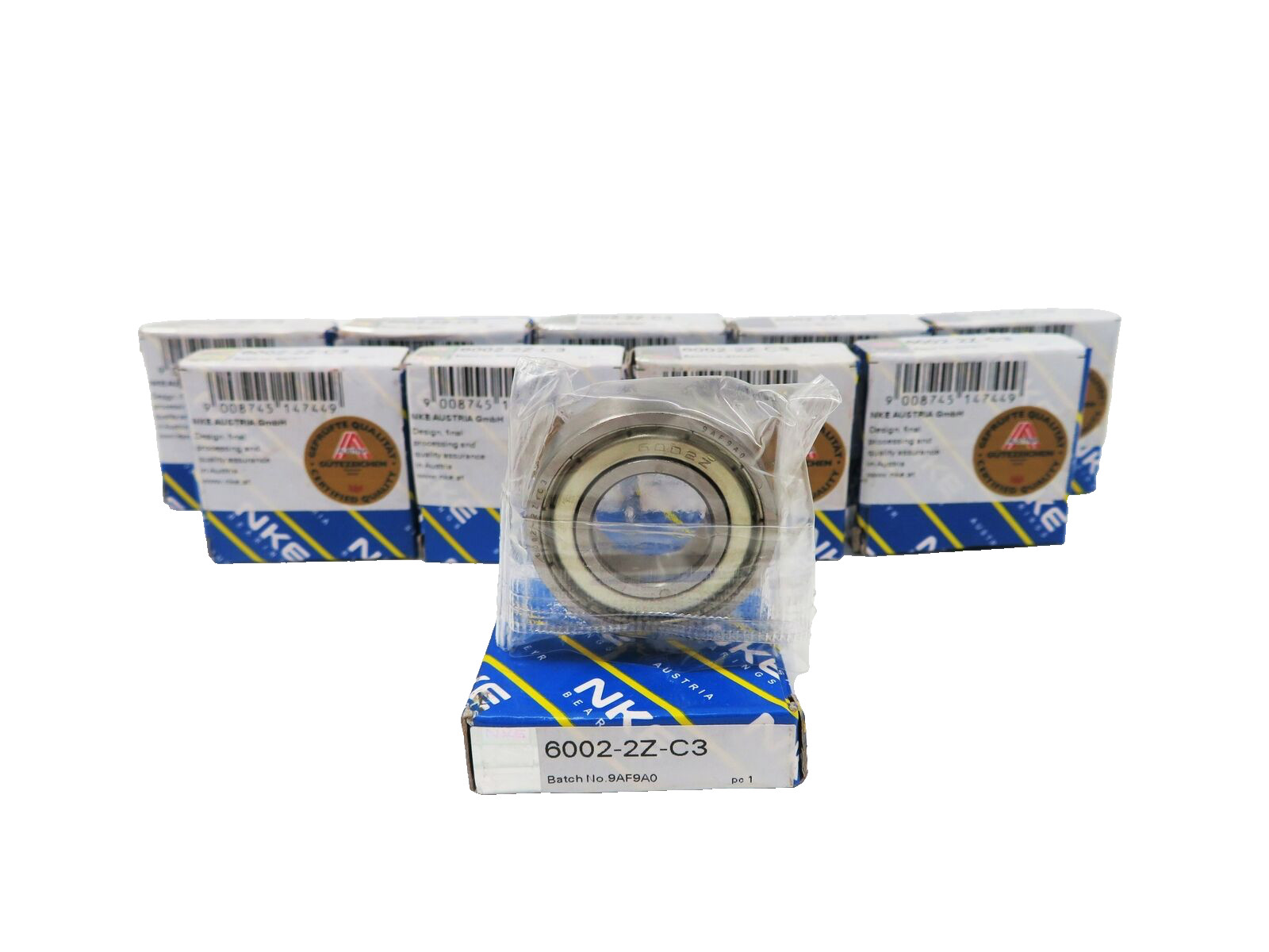 10 x NKE 6002-2Z-C3 deep groove ball bearing 2Z/ZZ 15x32x9mm