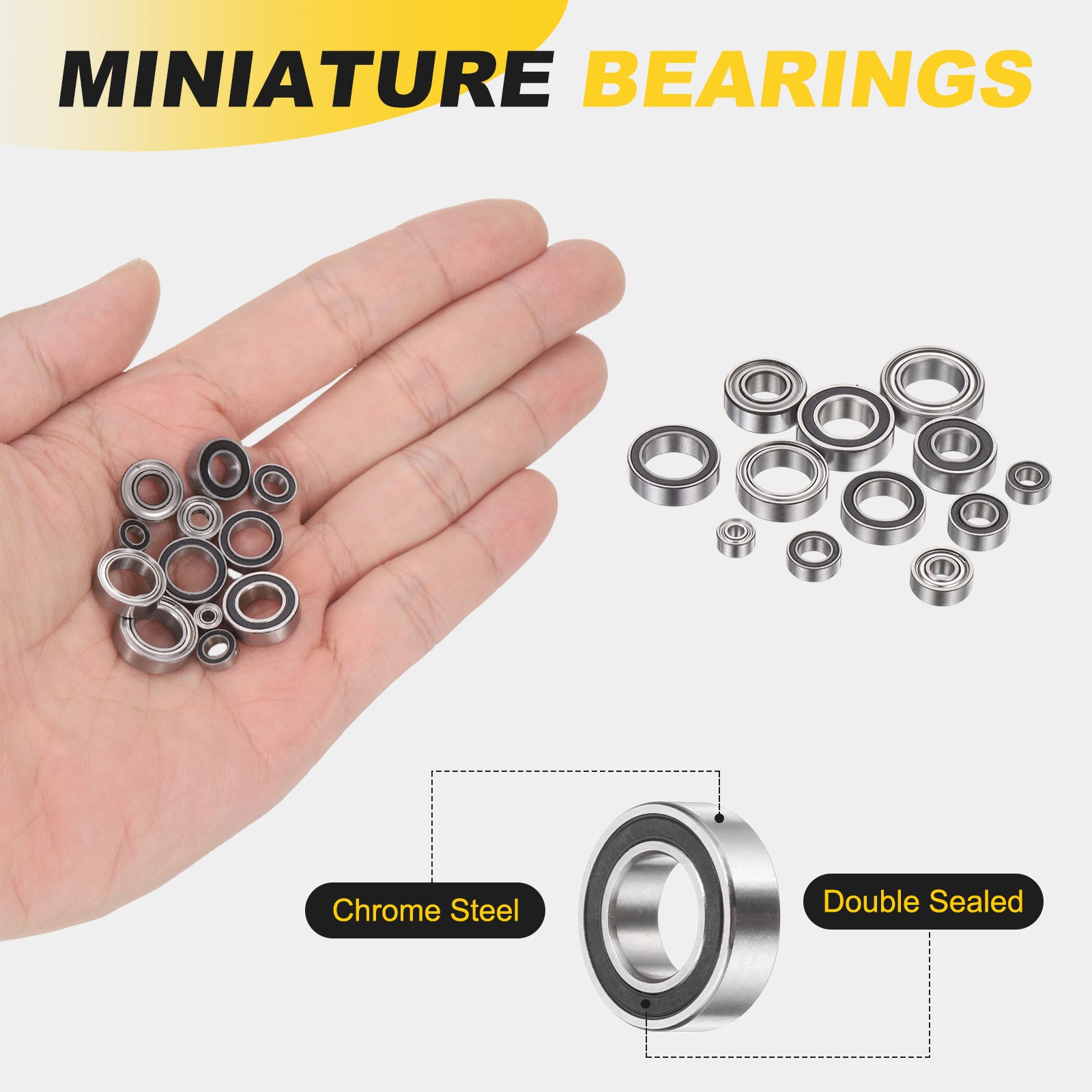2pc 7x13x4mm SMR137-2RS Deep Groove Ball Bearing MACHINE Double Shielded Bearing