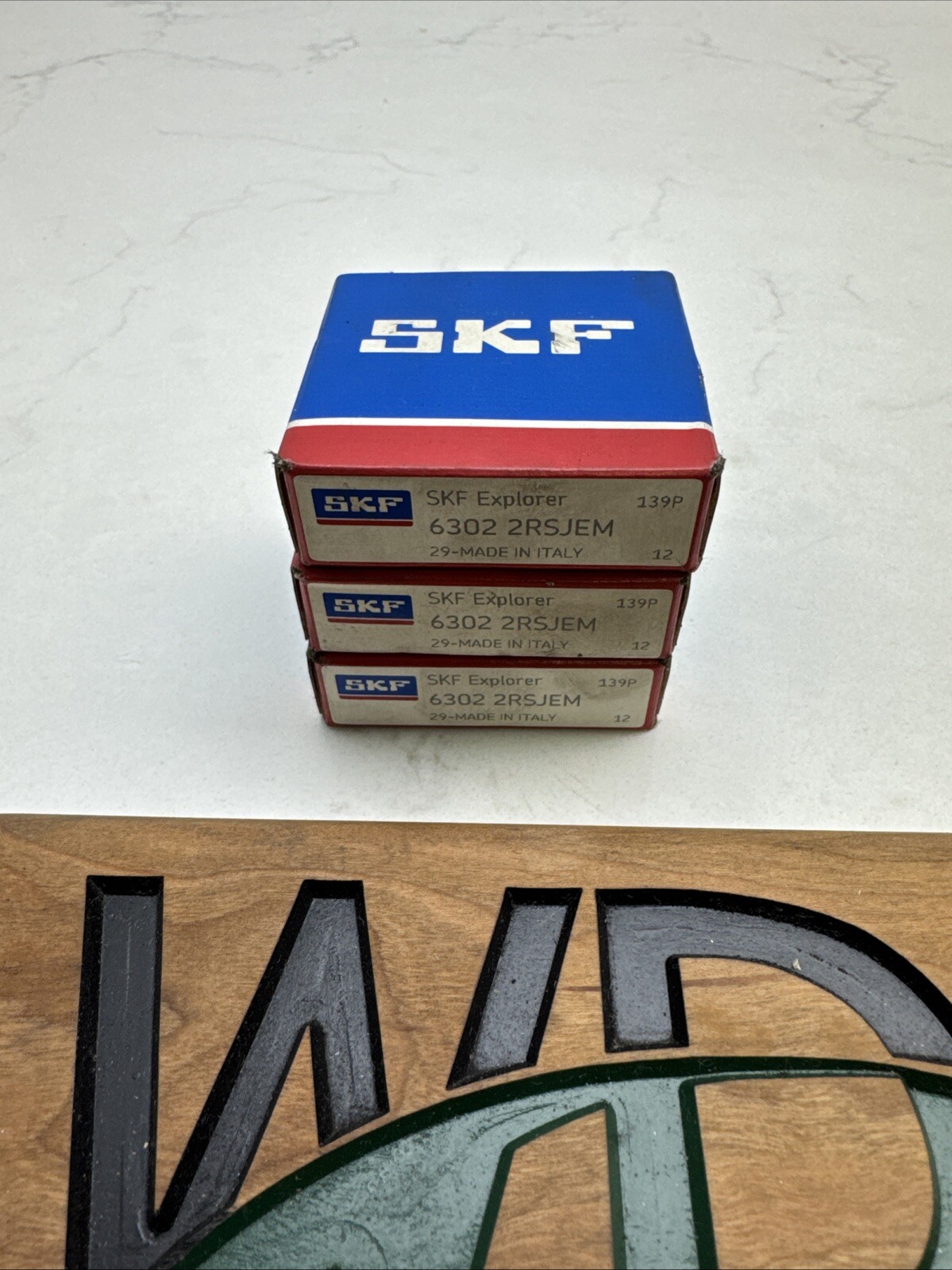 SKF 6302-2RSJEM Ball Bearing Deep Groove 15mm ID X 42mm OD X 13mm W Lot Of 3