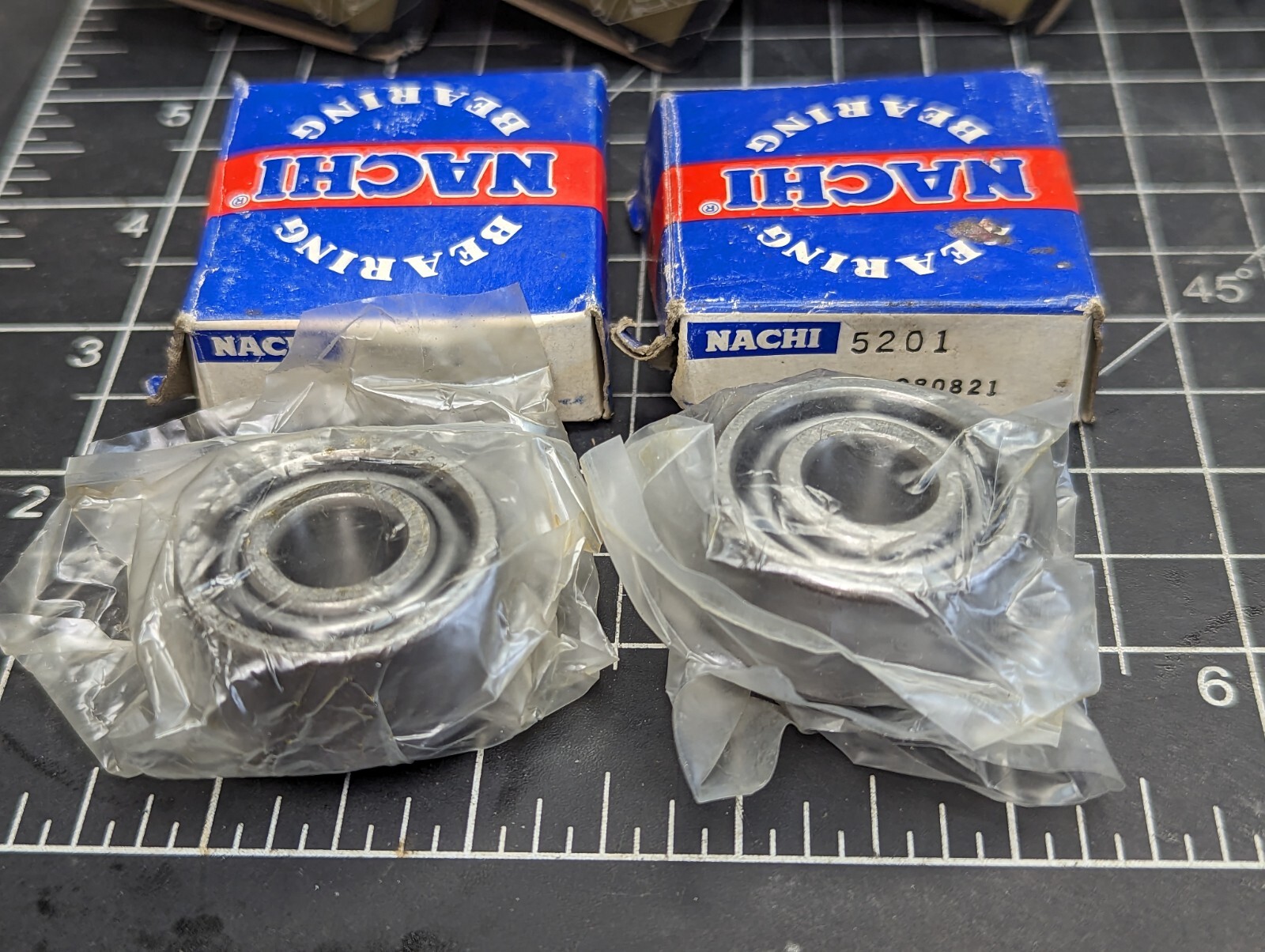 Lot Of (2) NACHI 5201 DOUBLE ROW OPEN BALL BEARINGS (12x32x15.875) OPEN] [OF1]