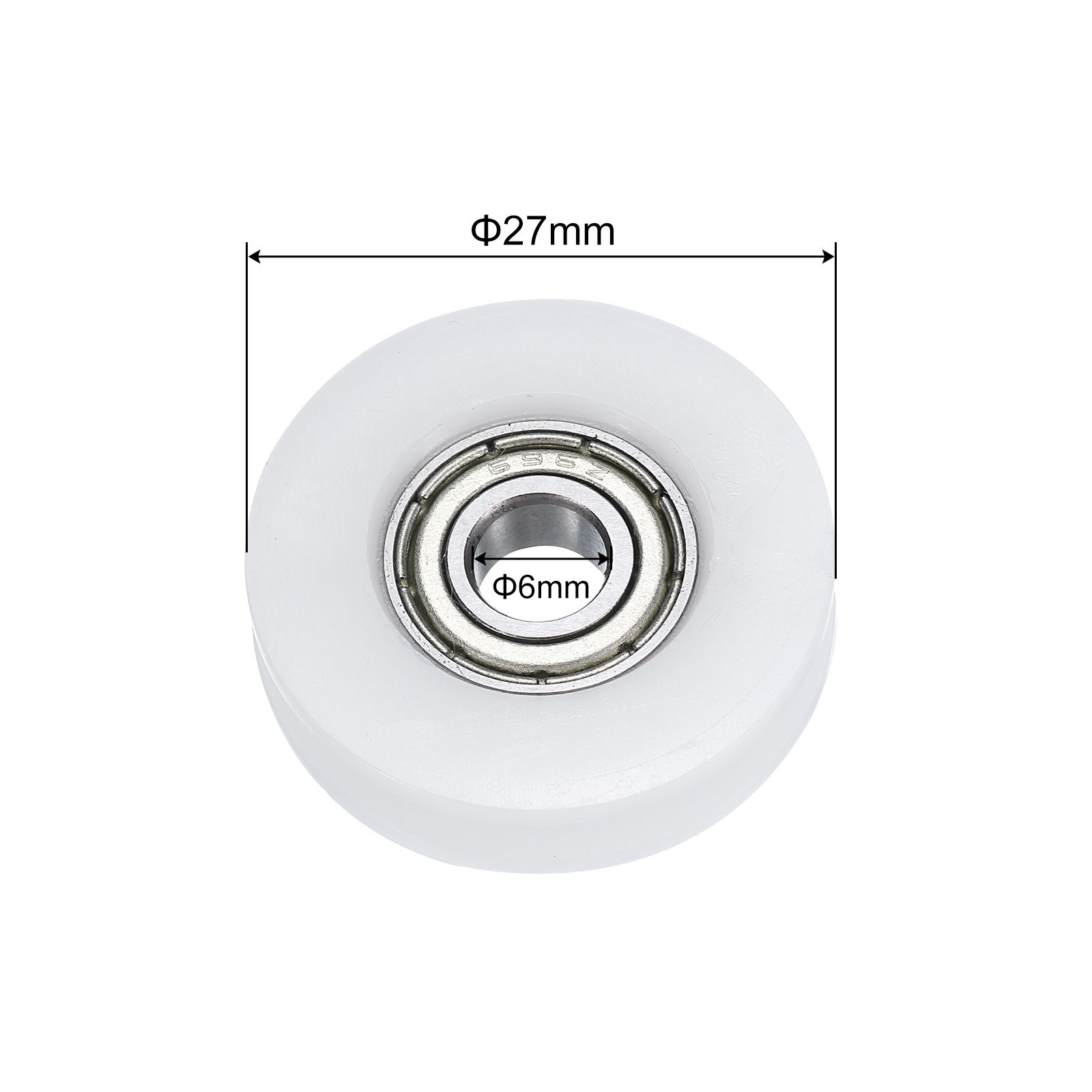 8pcs Nylon Pulley U-Groove Ball Bearing 6x27x7mm U Groove Roller Wheel
