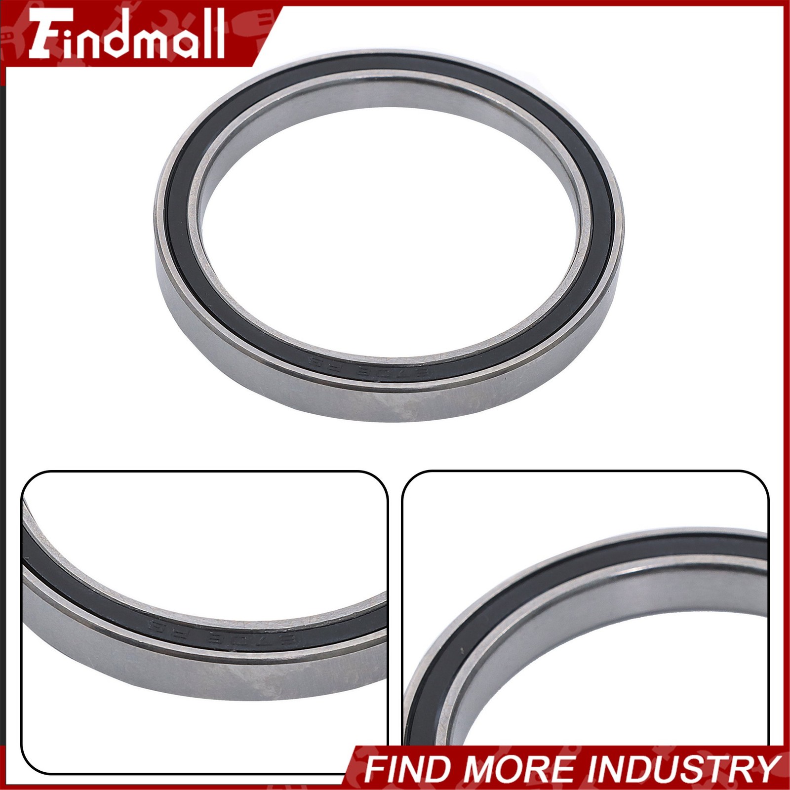Findmall 10pcs 6708-2RS Ball Bearings 40x50x6mm Double Sealed Pre-Lubricated