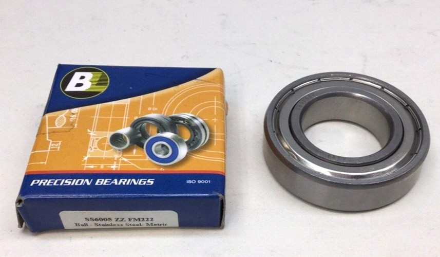 BL Bearings SS6005 ZZ FM222 Ball Bearing 25MM ID X 47mm OD X 12mm W Precision