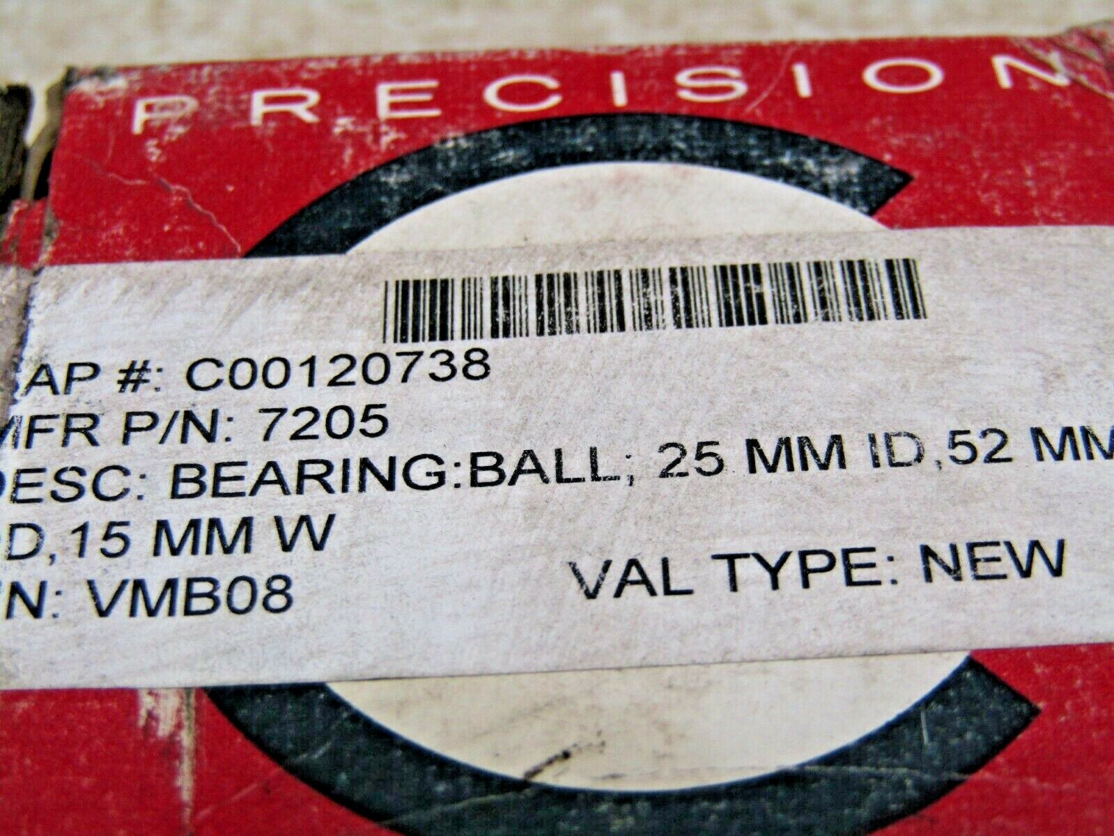 FAG Consolidated 7205BG 25mm x 52mm x 15mm Angular Contact Bearing