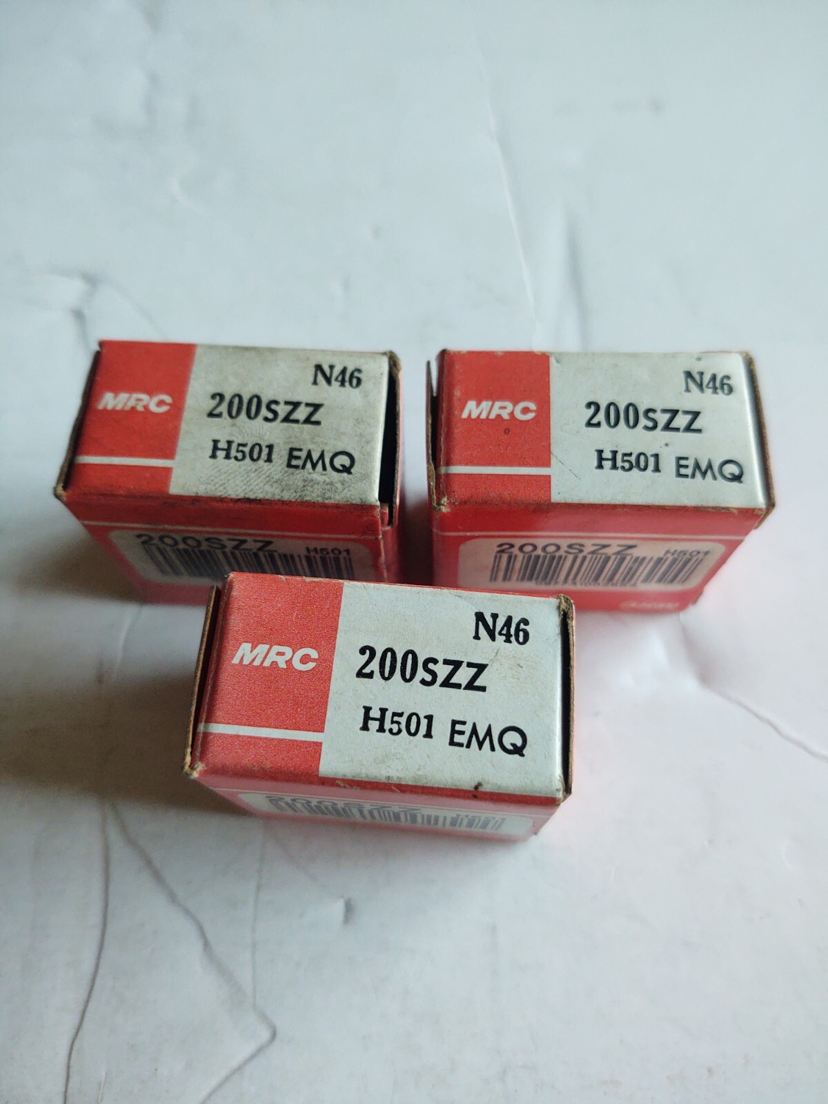(3) MRC # 200SZZ BALL BEARINGS, RUBBER SEALS.