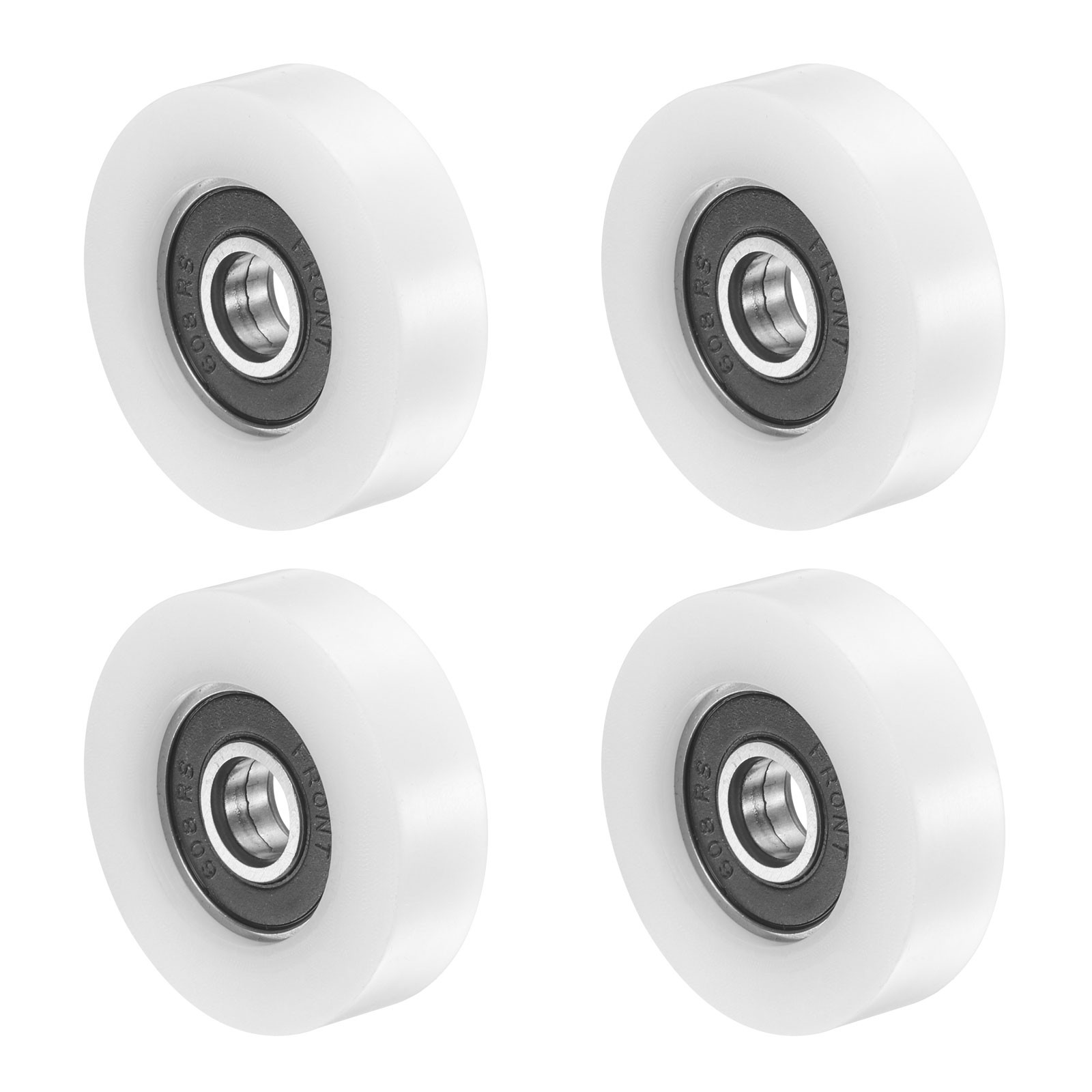 8x36x10mm Ball Bearing Guide Pulley Roller, 4PCS Nylon Round Wheel 608RS