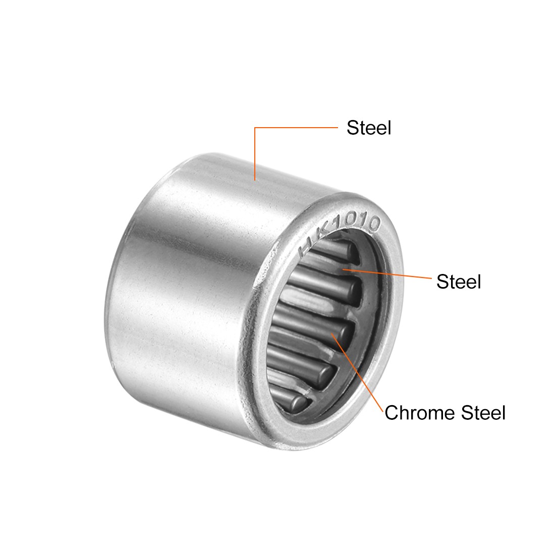 2pcs HK1010 Needle Roller Bearings Chrome Steel Open End 10mm x 14mm x 10mm