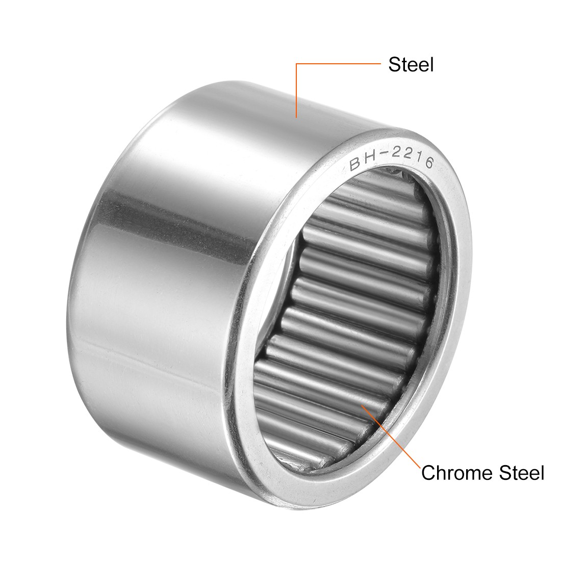 BH2216 Needle Roller Bearings 1-3/8″x1-3/4″x1″ Open Full Complement Drawn Cup
