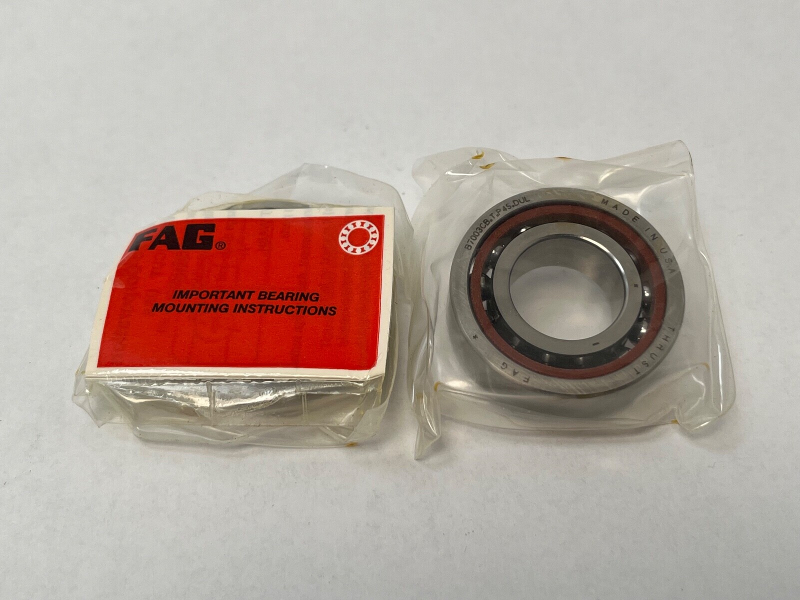 FAG B7003CB.T.P4S.DUL Bearing 17x35x10 mm 7003C B-7003-CB-T-P4S-DUL USA 2 Pcs