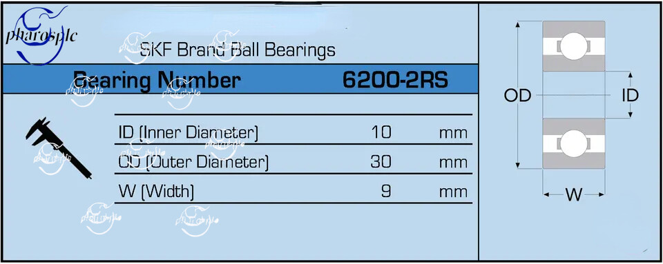 6200-2RS C3 SKF Brand Rubber Seal Ball Bearing 10x30x9 6200 2RS 6200RS