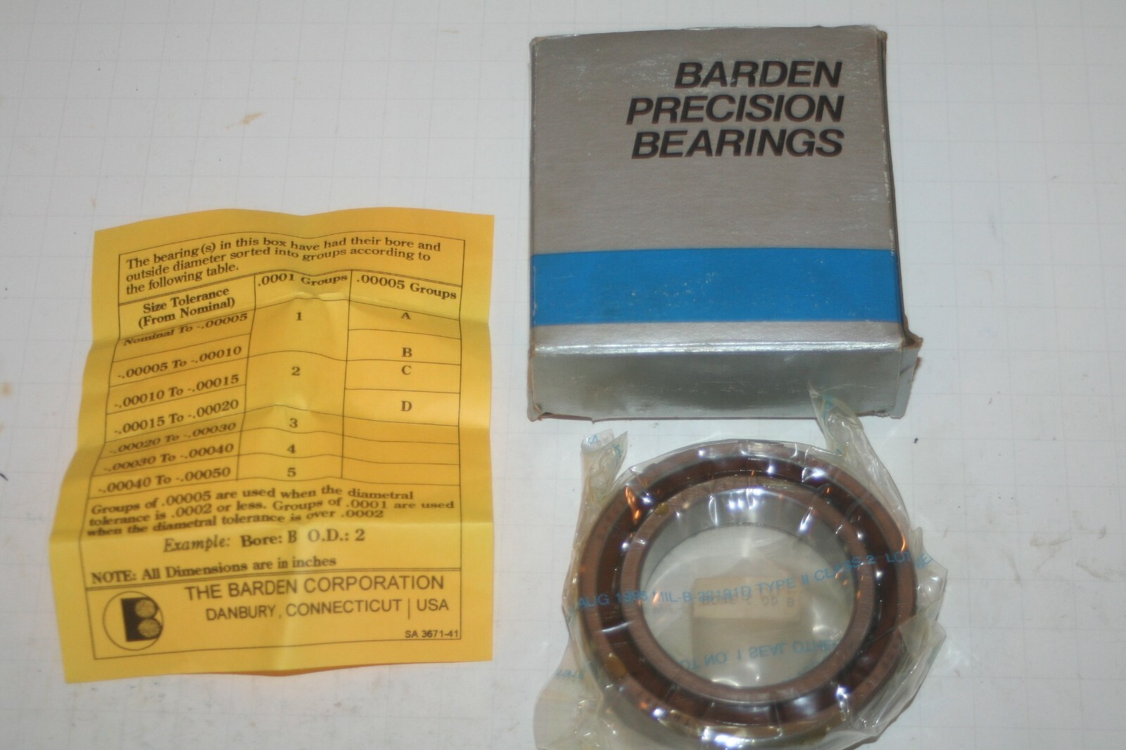 BARDEN 110H 0-9 Precision Angular Contact Bearing 110-H * NEW *