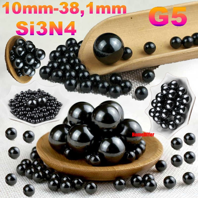 Grade 5 Silicon Nitride Ball Bearings Si3N4 Ceramic Balls Diameter 10mm-38.1mm