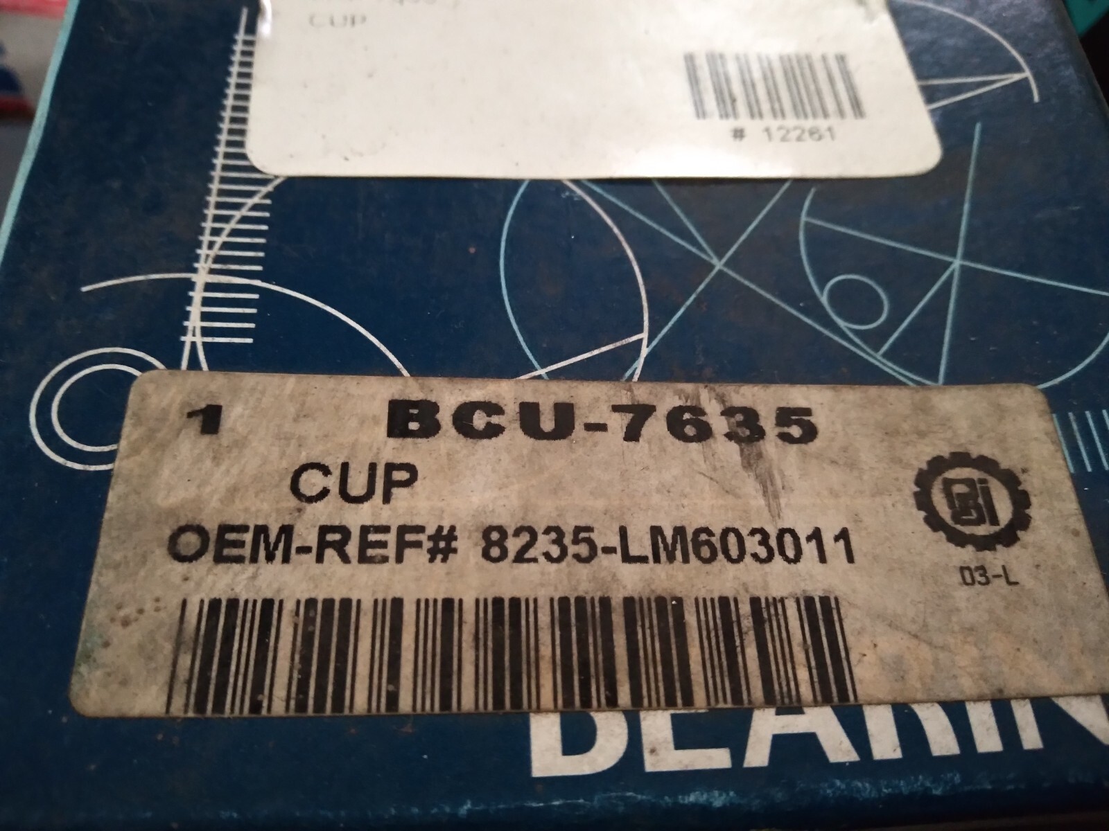 New PAI BCU-7635 Tapered Roller Bearing Cup LM603011