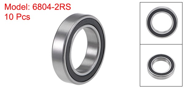 10pcs 6804-2RS Deep Groove Ball Bearings 20x32x7mm Double Sealed Chrome Steel P6