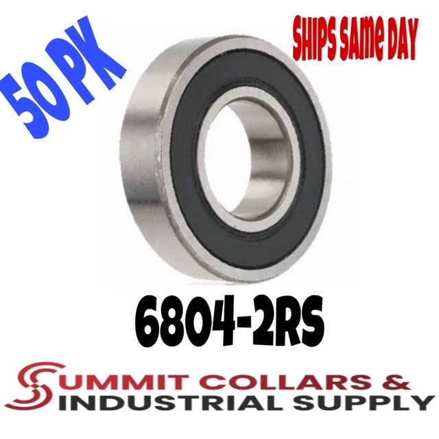 6804-2RS C3 Premium Sealed Ball Bearing, 20x32x7mm (50 PK)