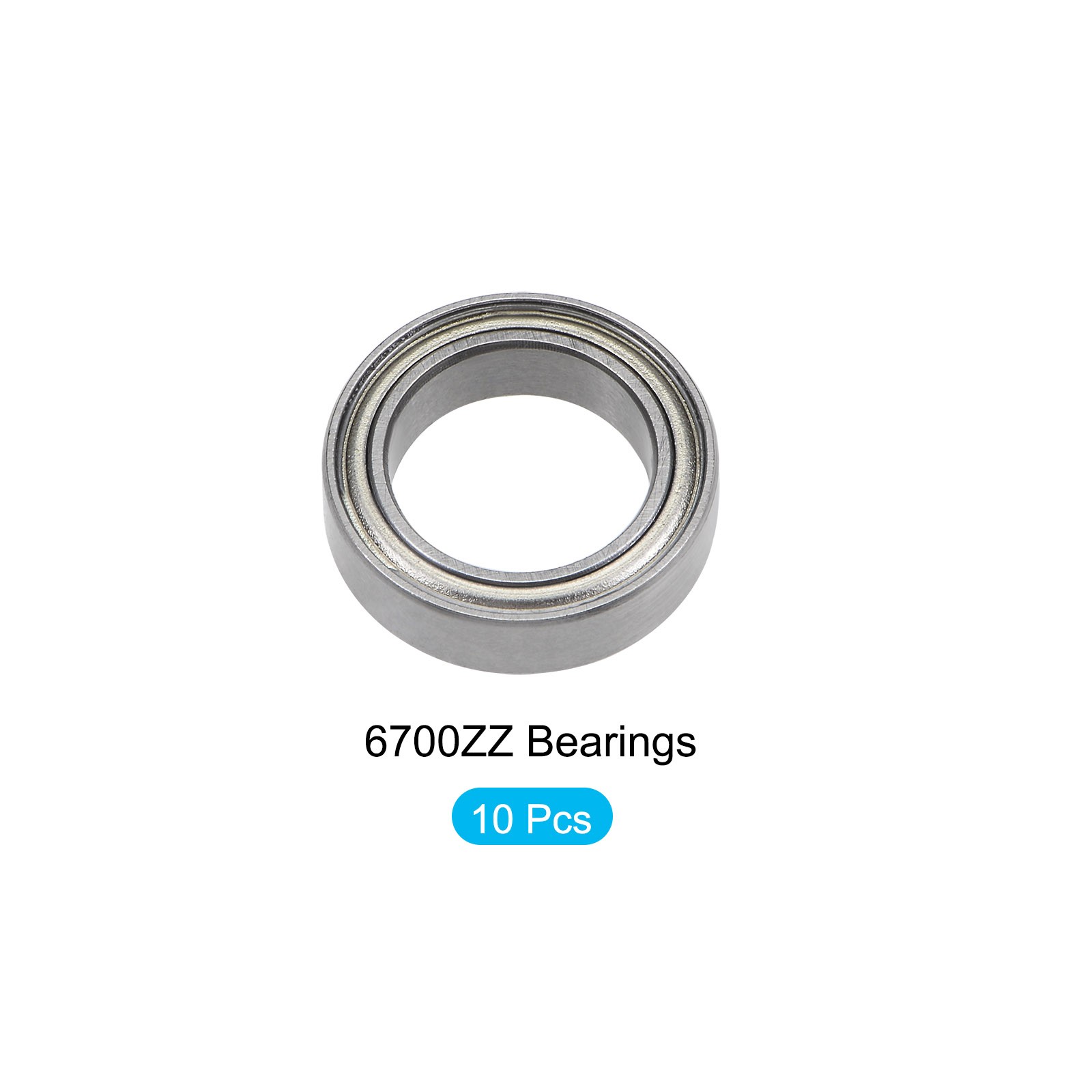 Bearings (6700ZZ, 10mmx15mmx4mm) 10Pcs, Chromium Steel Double Shielded