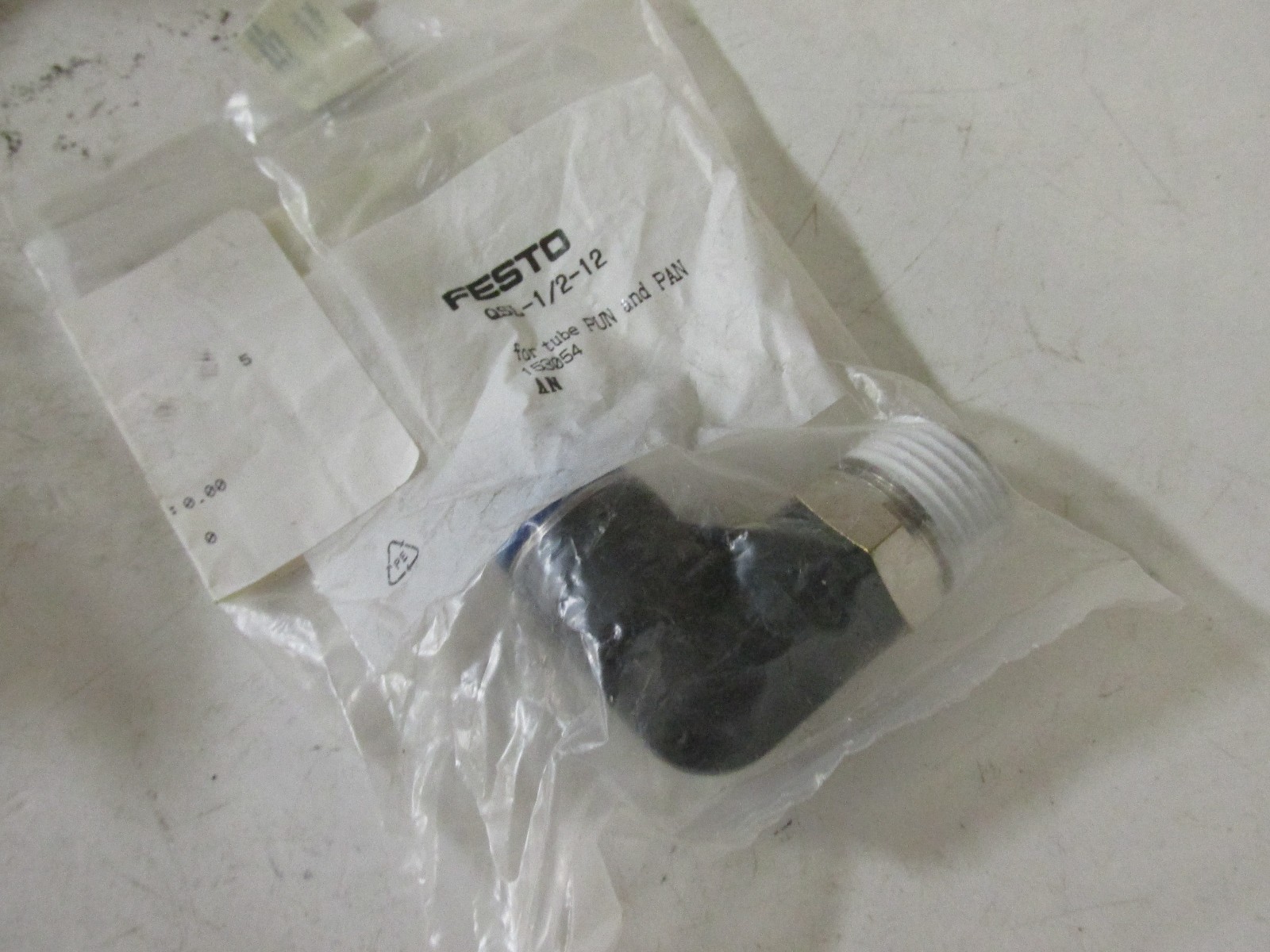 Festo QSL-1/2-12 L-Fitting Push-In/Threaded for Tube PUN and PAN 50167 ELL