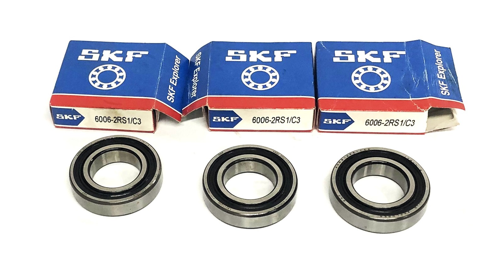 SKF Explorer Bearing 6006-2RS1/C3 [Lot of 3] NOS