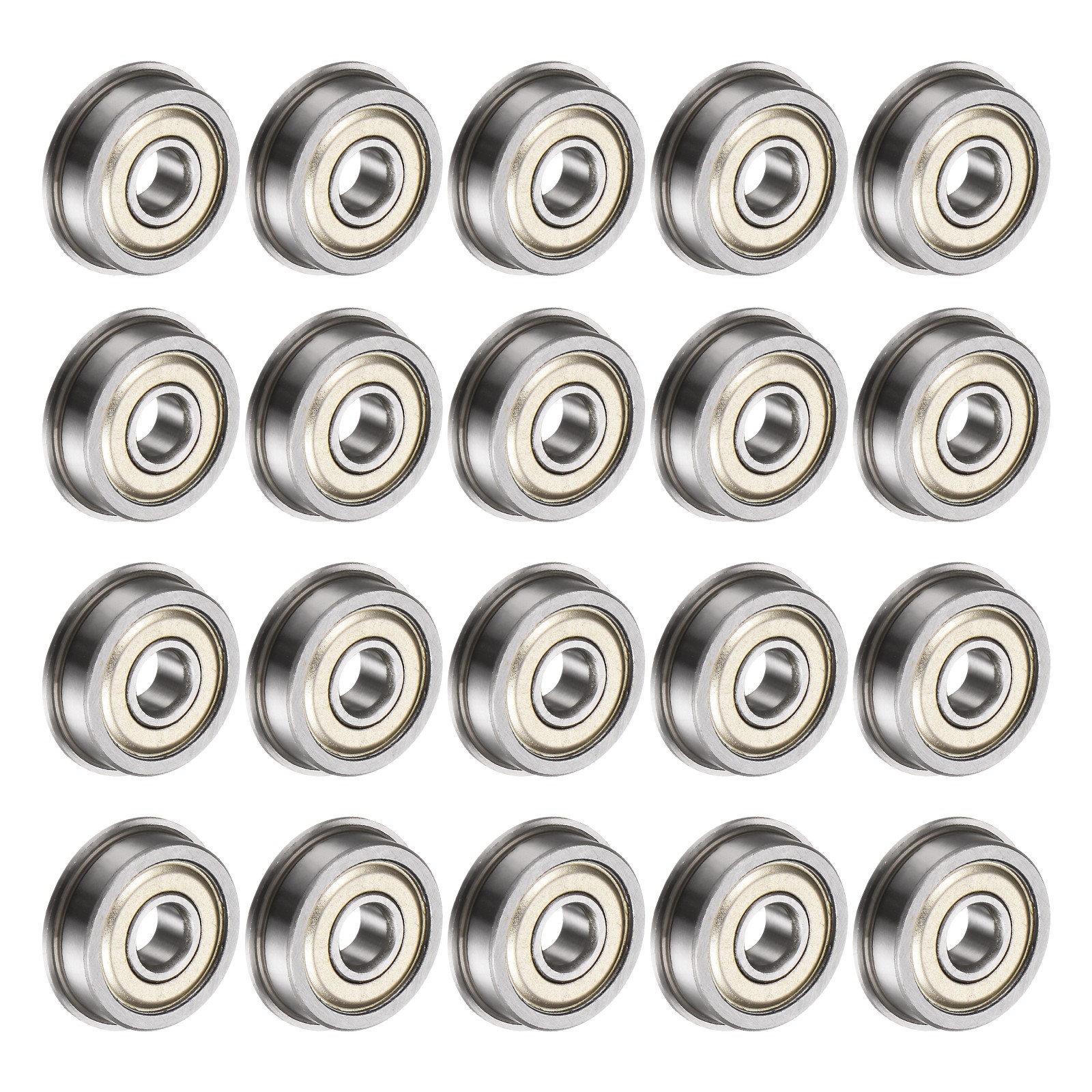 20pcs F625ZZ Flanged Ball Bearing – [5mm x 16mm x 5mm] Gcr15 Flange Bearings P0