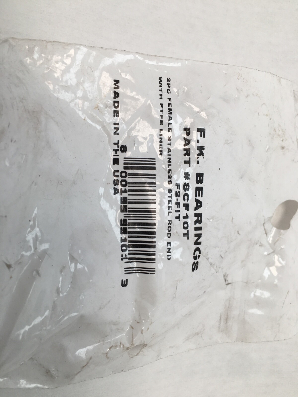 F.K. SCF10T Rod End Bearing w/ PTFE Liner 5/8″ ID 5/8-18 UNF F2 Fit SCF 10 T USA