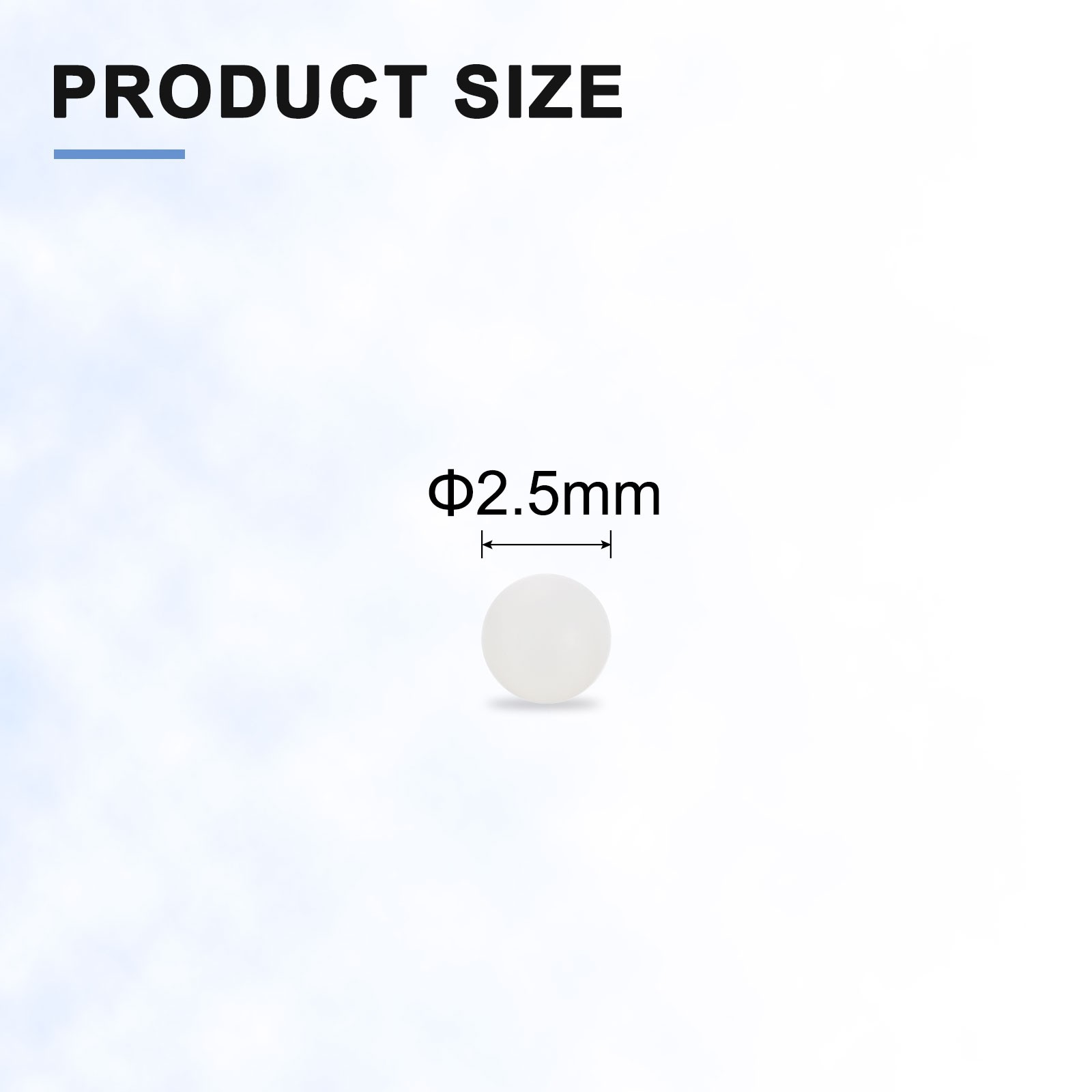 100pcs PP plastic balls 2.5mm for bearings, white