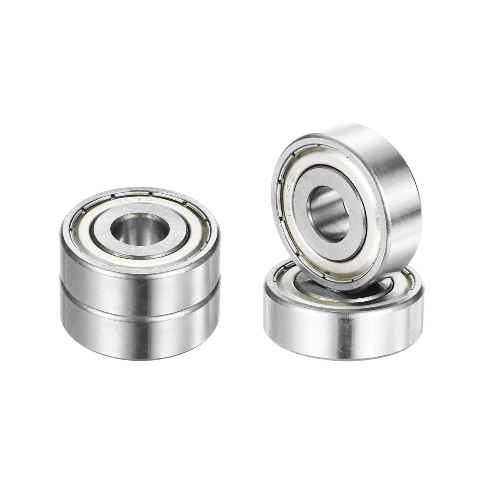 4Pcs 1614ZZ 3/8″ ID x 1-1/8″ OD x 3/8″ Height Z3 Ball Bearings, Silver Tone