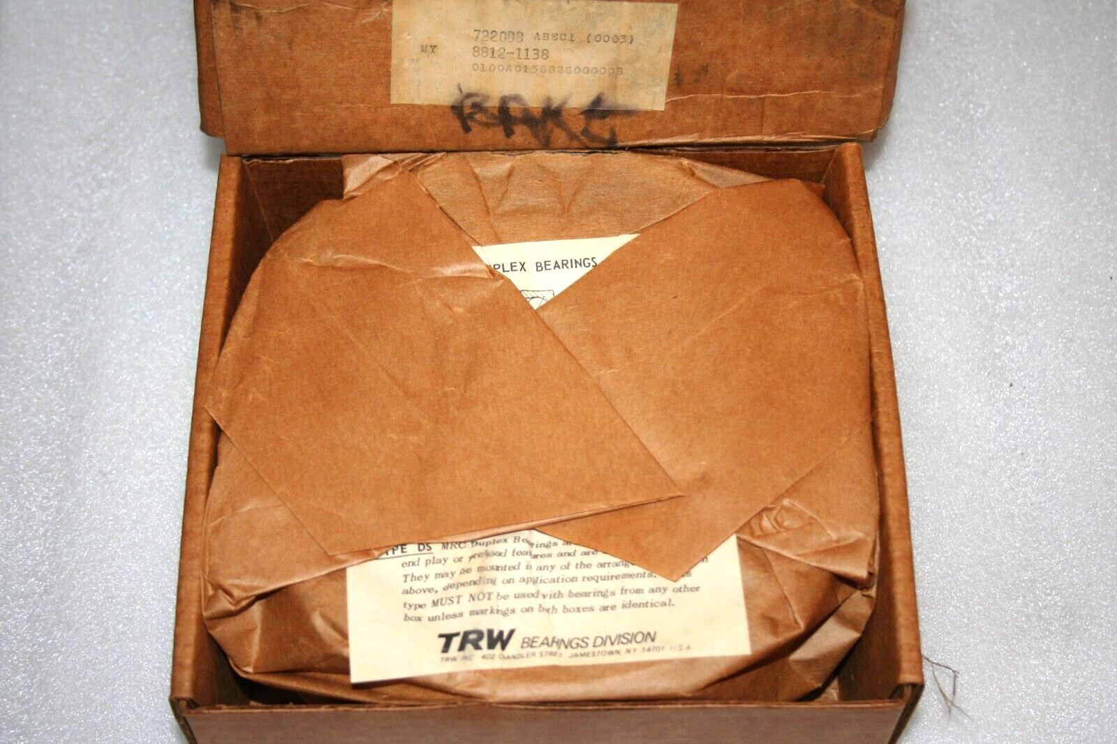 MRC 7220DB Duplex Set (of 2) Angular Contact Ball Bearings 7220-DB * NEW *