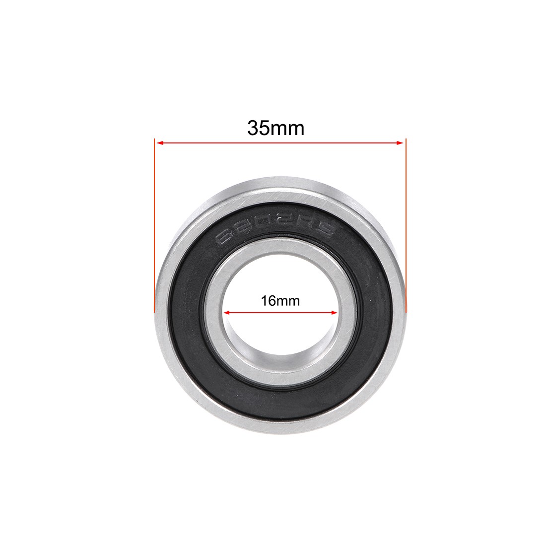 6202-16-2RS Radial Ball Bearing 16x35x11mm Sealed Chrome Z2 2pcs