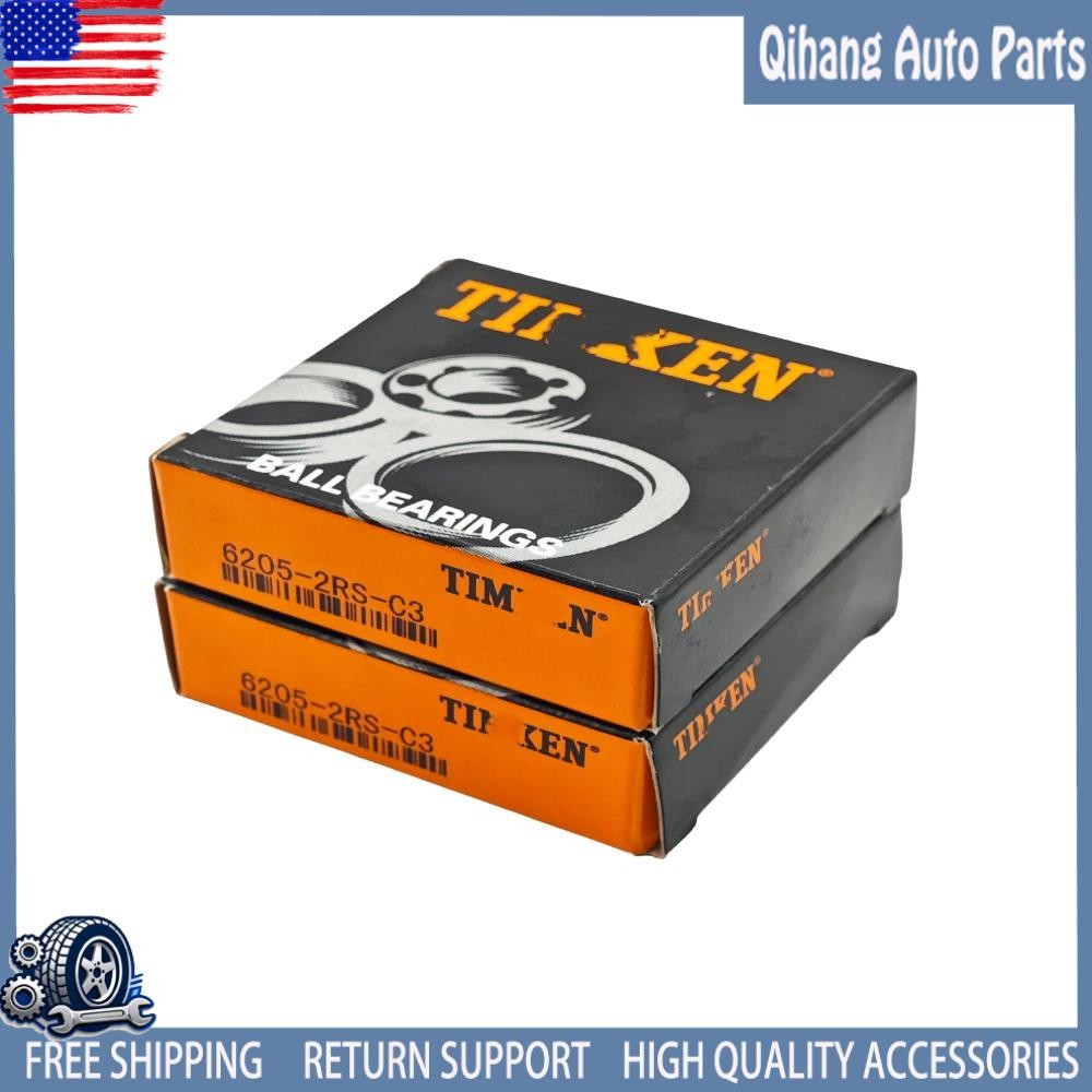 2 PACK Double Rubber Seal Bearings 6205RS For TIMKEN 6205-2RS C3 25X52X15MM