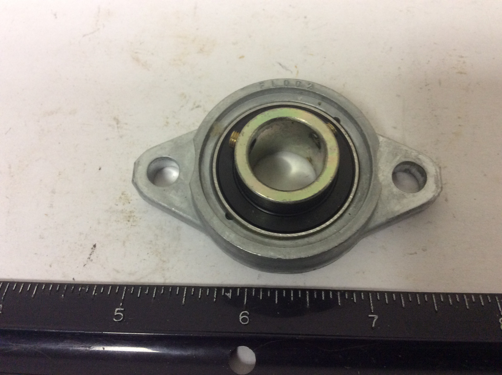 Koyo FL002 Flange Bearing, 2 Bolt, 15MM Bore, SU002 Bearing, Eccentric Collar