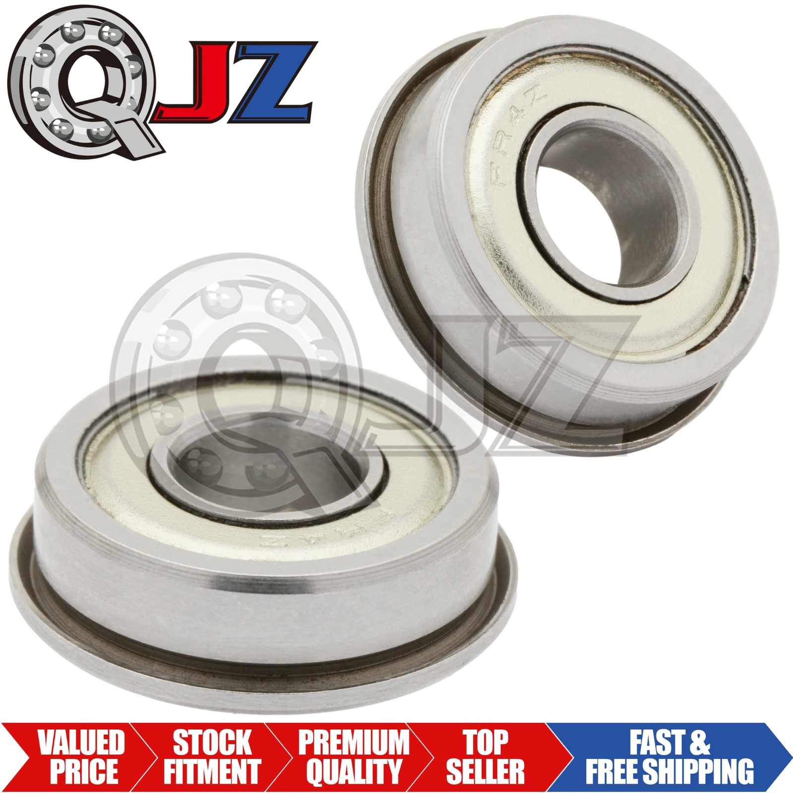 [2-Pack] FR4-ZZ Deep Groove Flanged Ball Bearing 1/4″ ID x 5/8″ OD x 0.196″ W