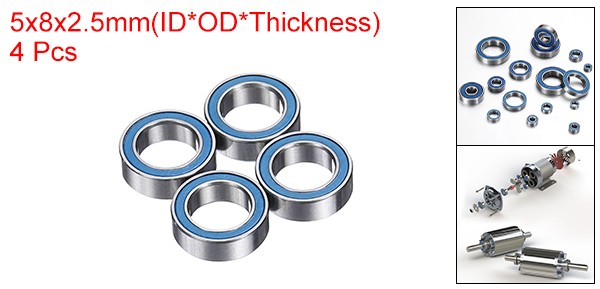 4 Pcs 5x8x2.5mm MR85-2RS Deep Groove Bearing Double Sealed Chrome Steel P5