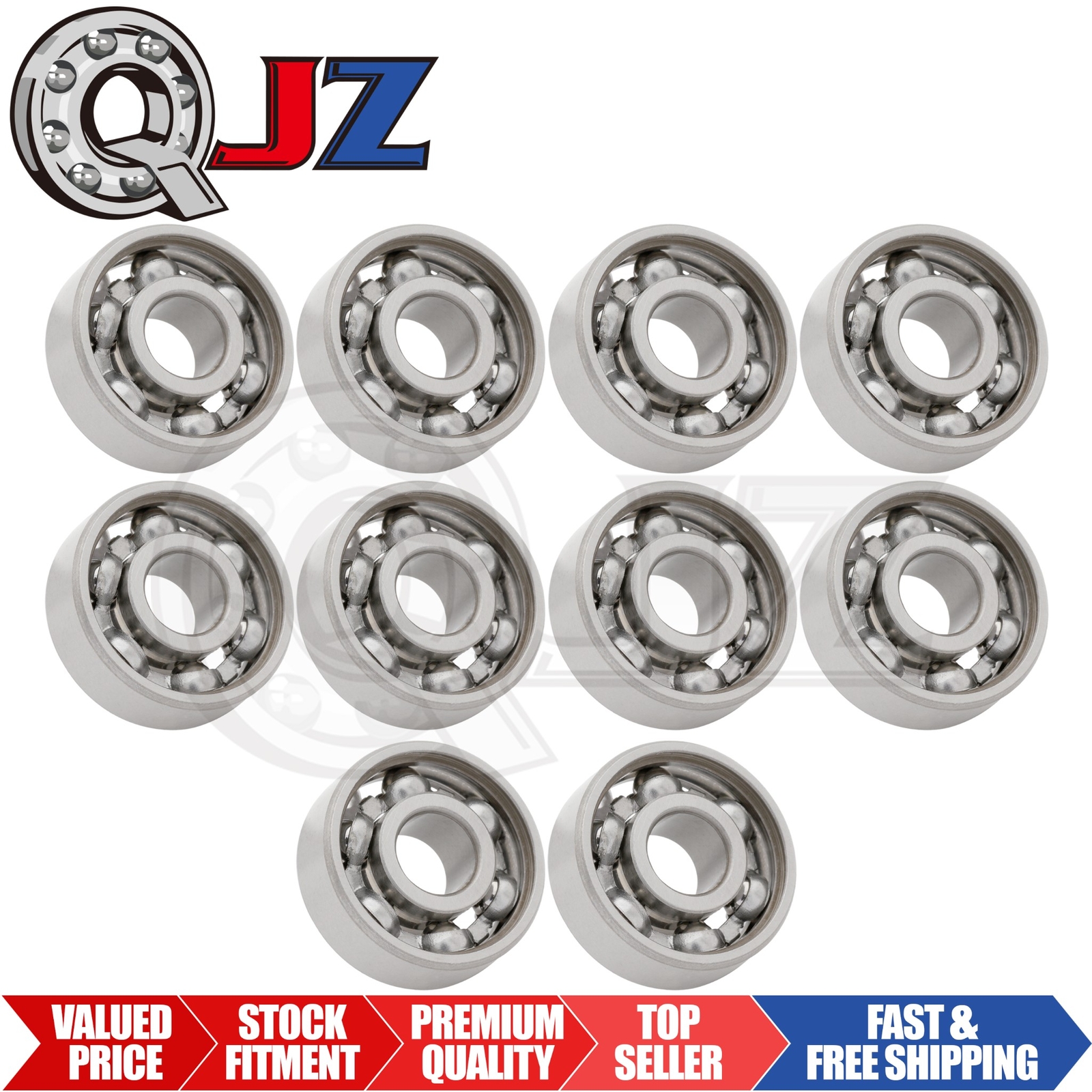 [Qty.10] New 606-OPEN Miniature Ball Bearing [6mm Bore x 17mm OD x 6mm Width]