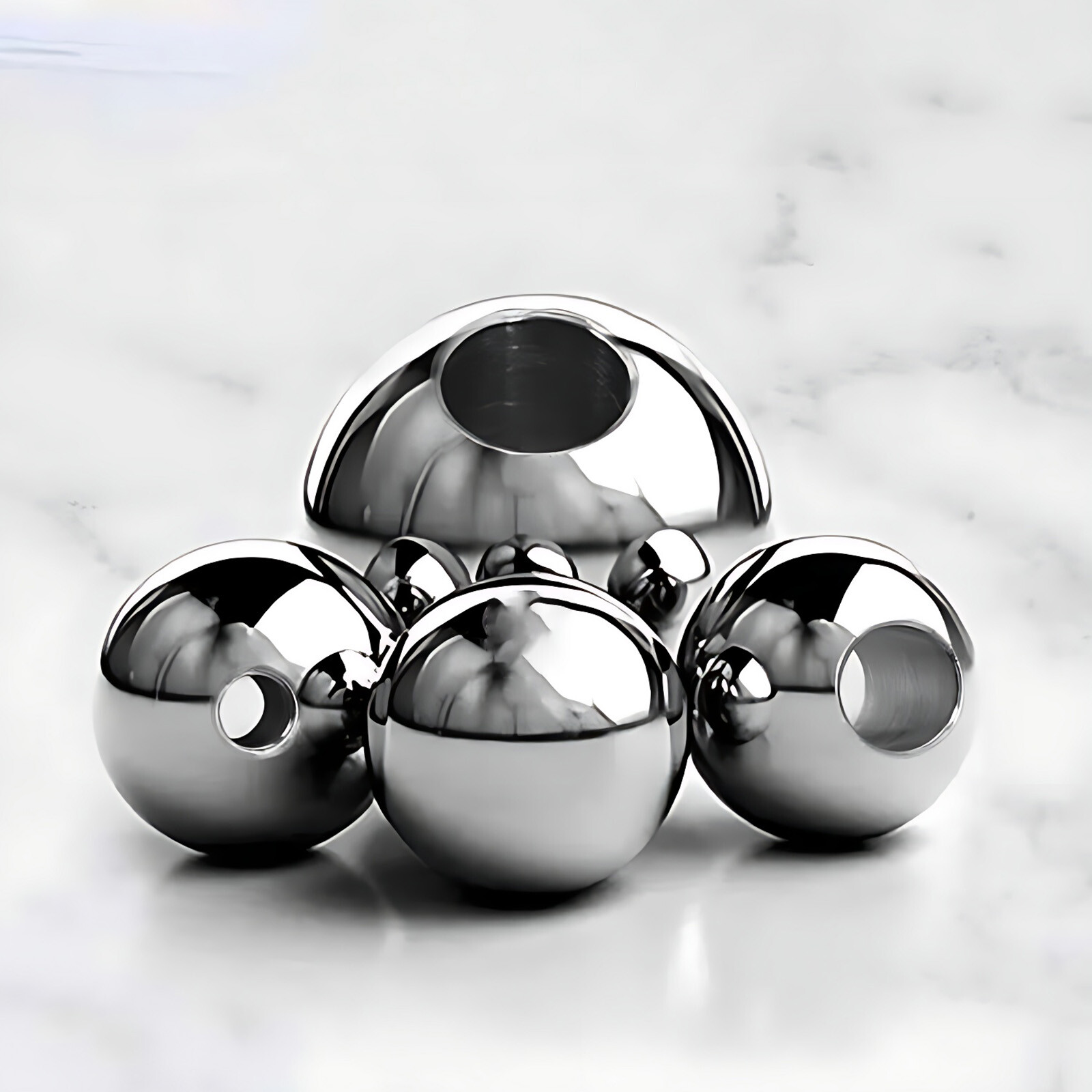 Ø 2mm-60mm Stainless Steel Silver Round Spacer Beads Jewelry Finding Loose Beads