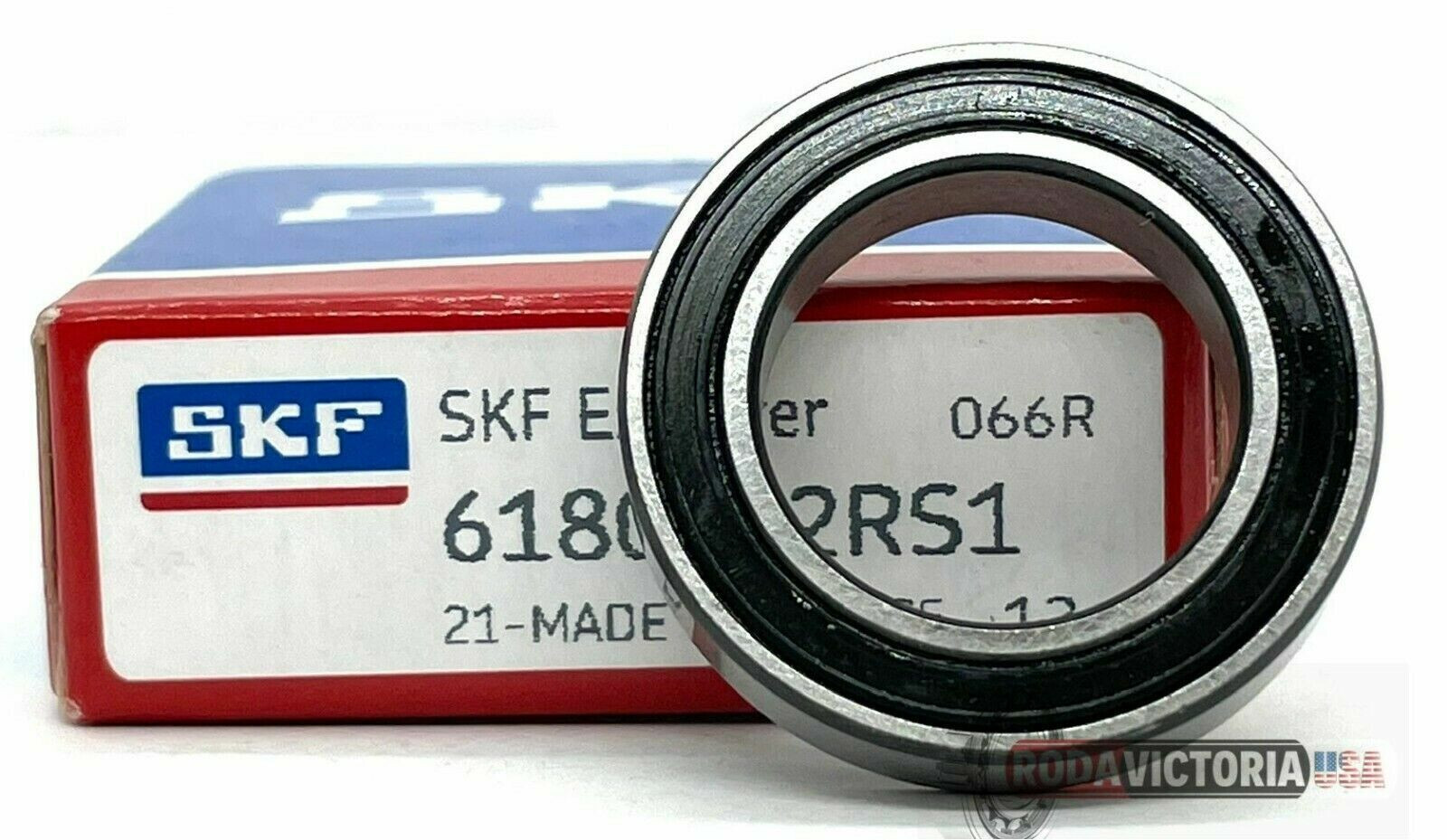 SKF 61800 2RS Deep Groove Ball Bearing, Rubber Sealed 6800 2RS 10x19x5 mm