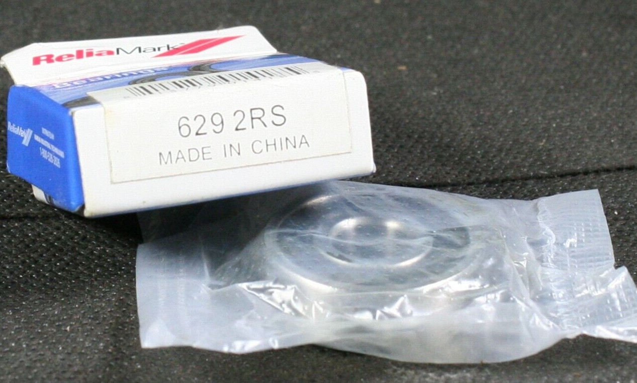 One (1) ReliaMark 629 2RS Deep Groove Miniature Bearing 9 MM Bore New