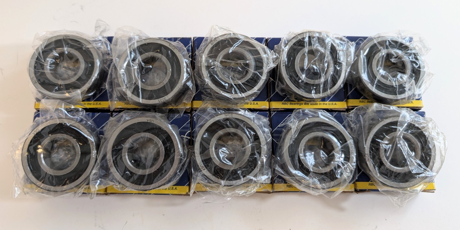 10x RBC NICE 3035DCTNTG19 Radial Deep Groove Ball Bearings – Unused Old Stock