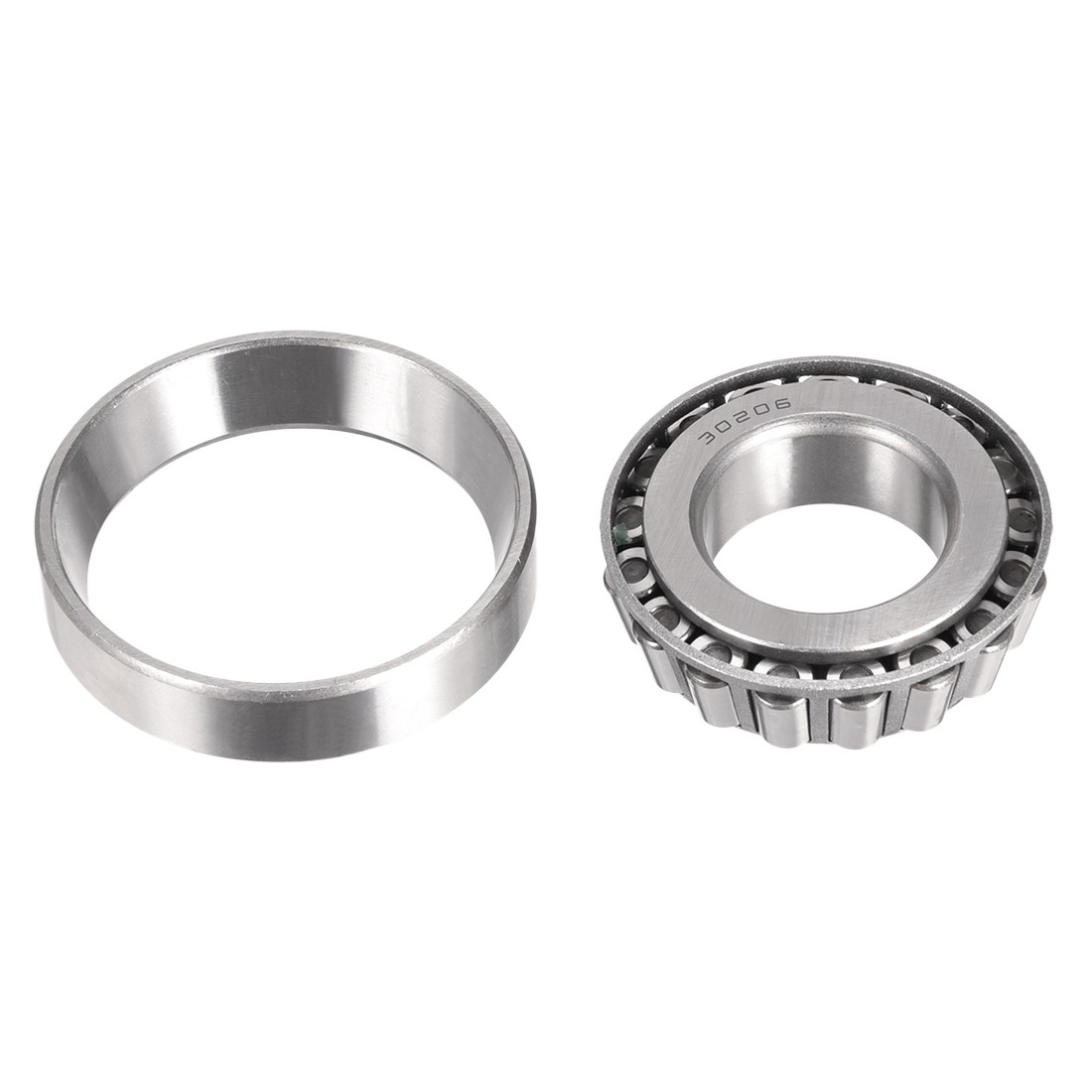 30mm Bore 62mm OD 17.5mm Thickness 30206 Tapered Roller Bearing Cone Cup, 2Pcs