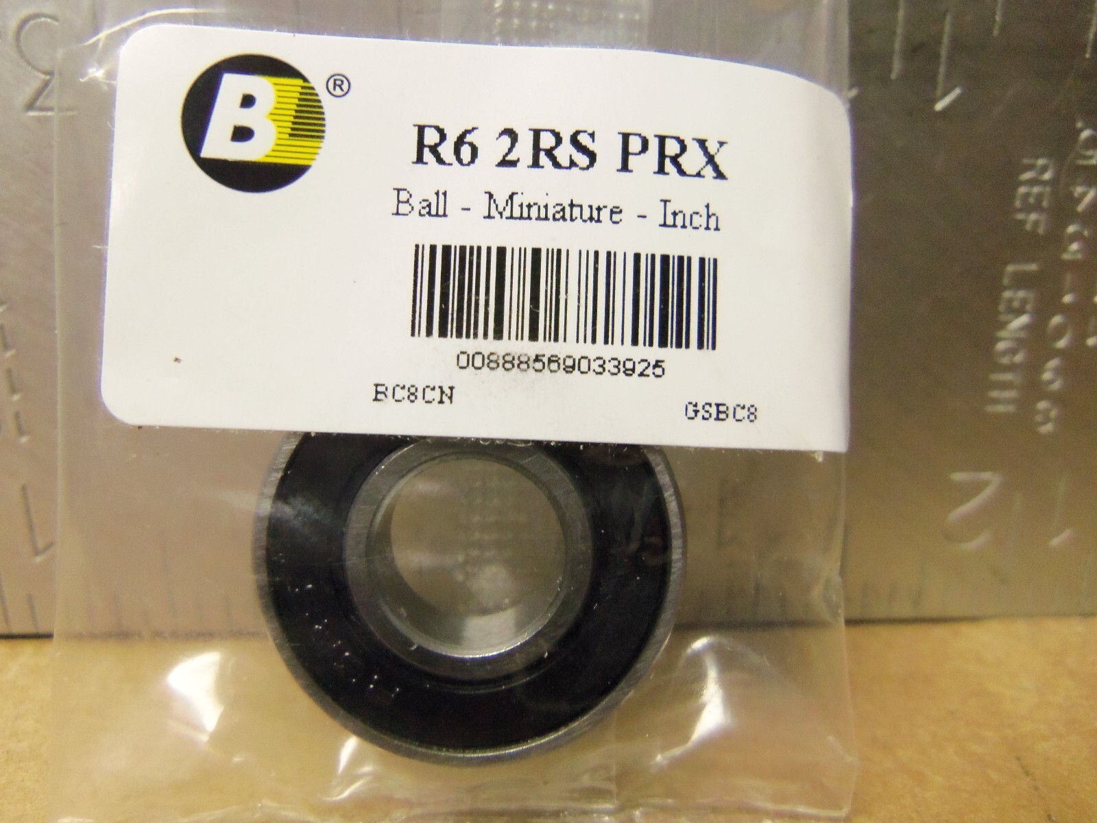 BL Precision Miniature Ball Bearing – P/N: R6 2RS PRX (NOS)