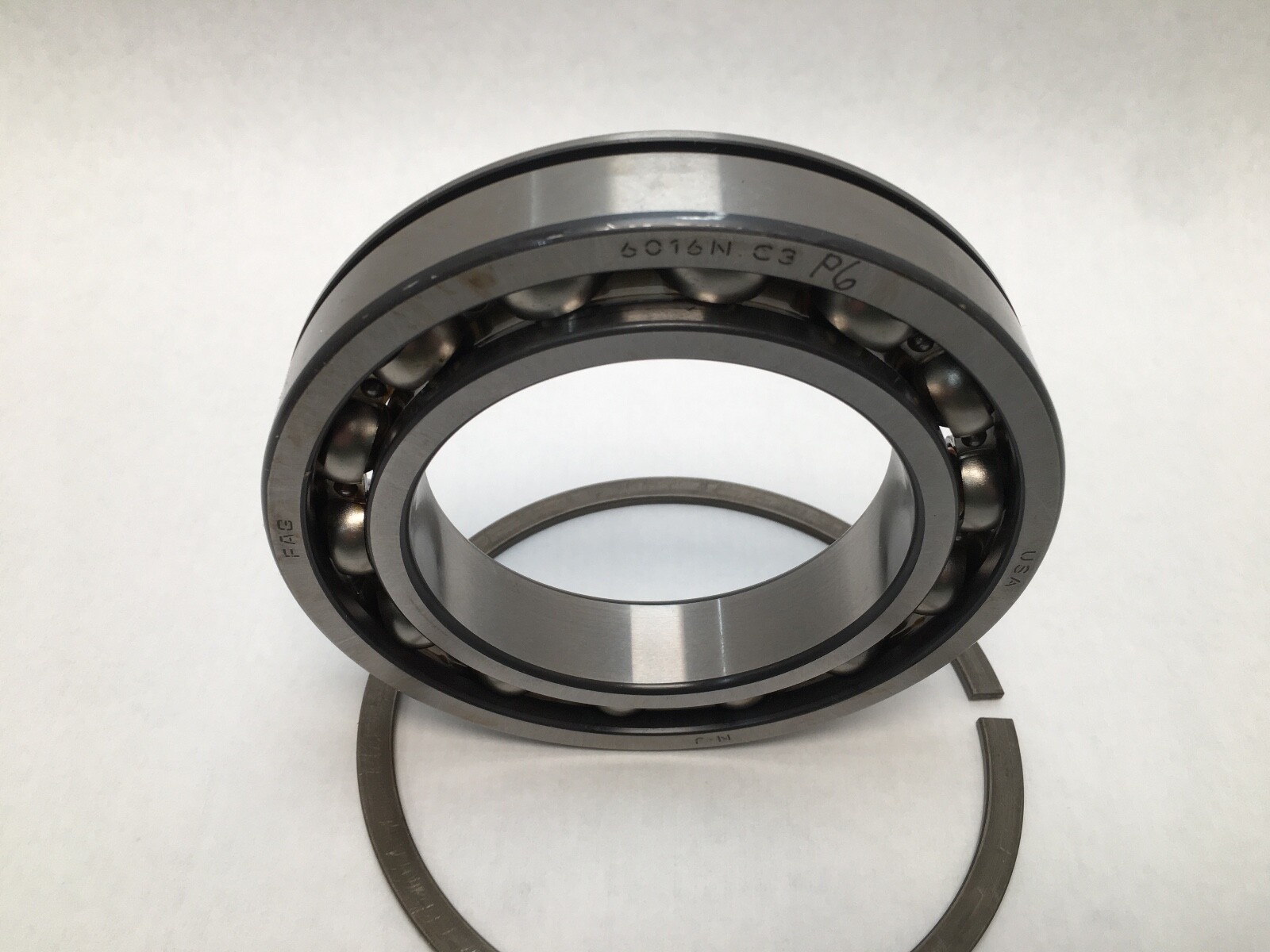 FAG 6016-NR-C3-P6 Bearing Open w/Snap Ring 80x125x22mm 6016 NR C3 P6 6016N CONS