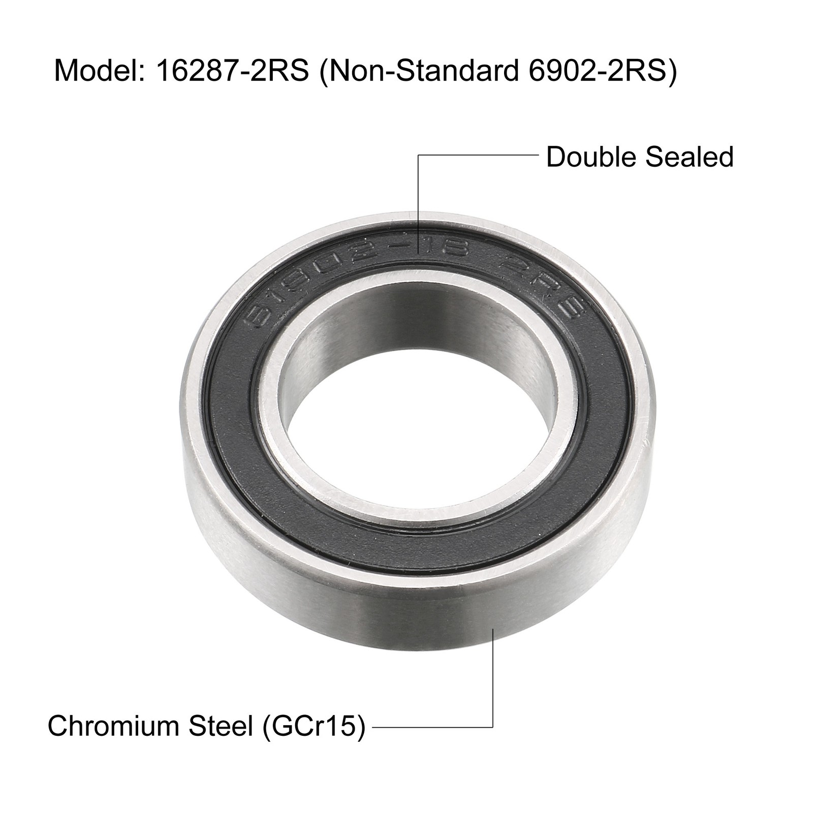16287-2RS Bearings Z2 16x28x7 Non-Standard 6902-2RS Double Sealed Chrome 2Pack