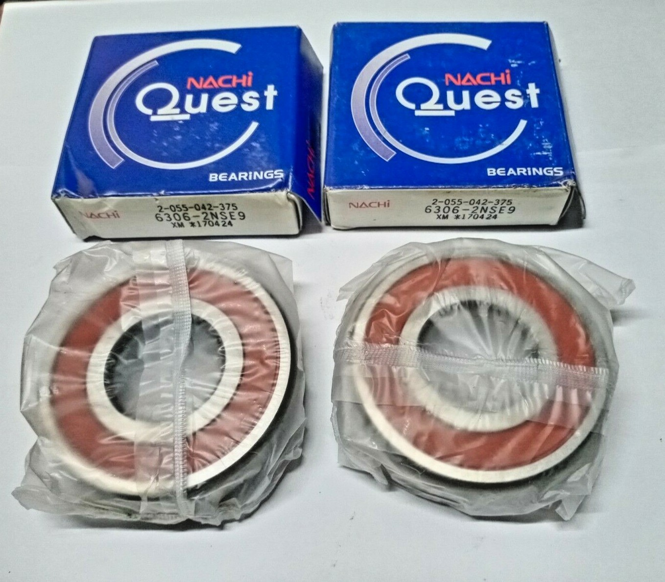(Qty 2) 6306 2NSE9 Electric Motor Quality Premium Ball Bearing 30x72x19mm NACHI