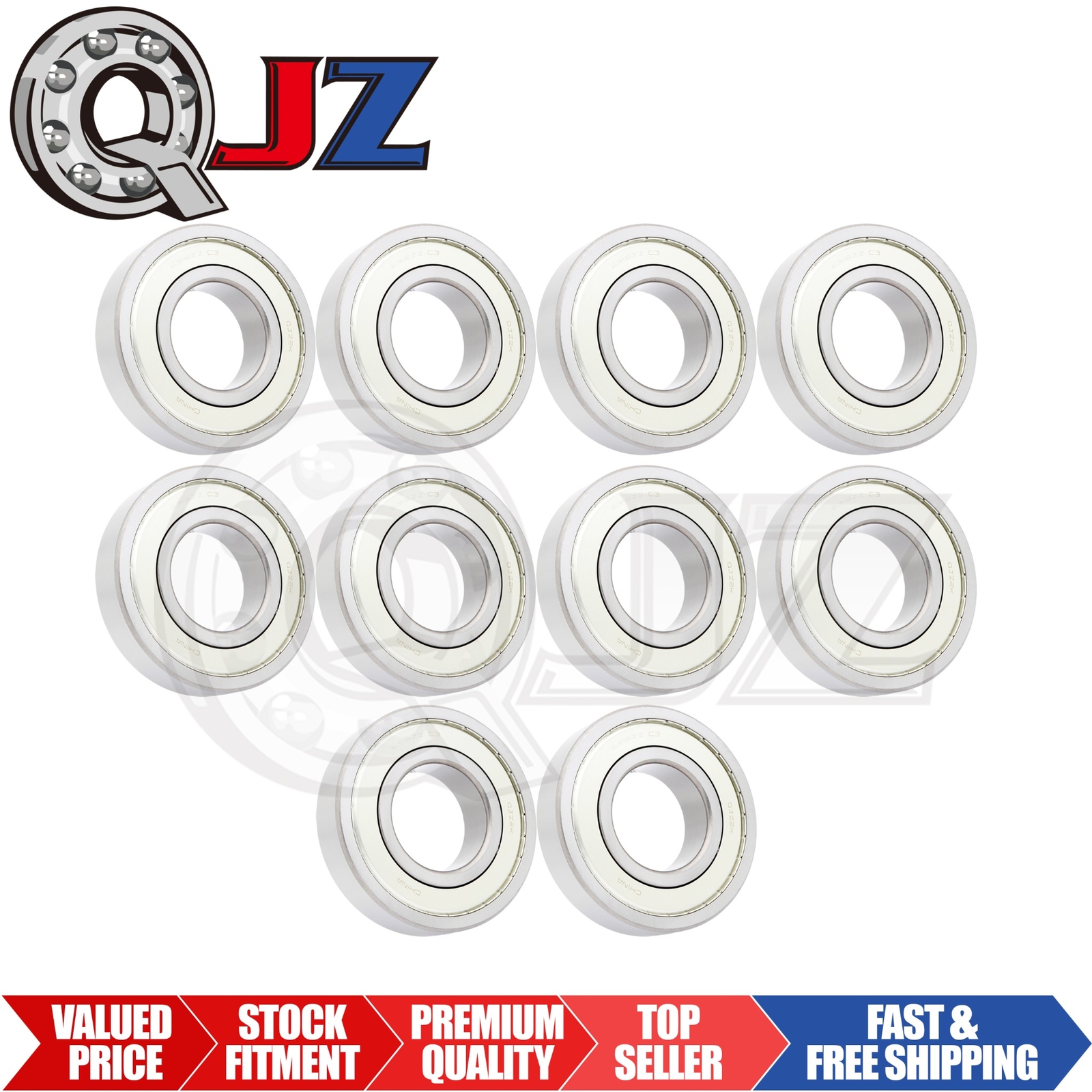[Qty.10] 6316-ZZ Radial/Deep Groove Ball Bearing [80mm ID x 170mm OD x 39mm W]