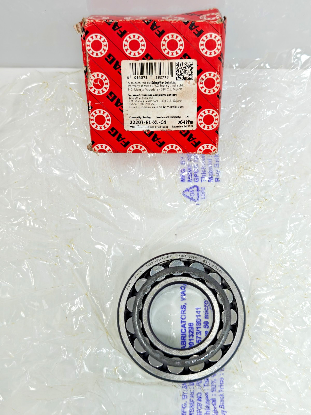 22207-E1-XL-C4 FAG X-Life Spherical Roller Bearing FAG 22207 C4, 35x72x23mm