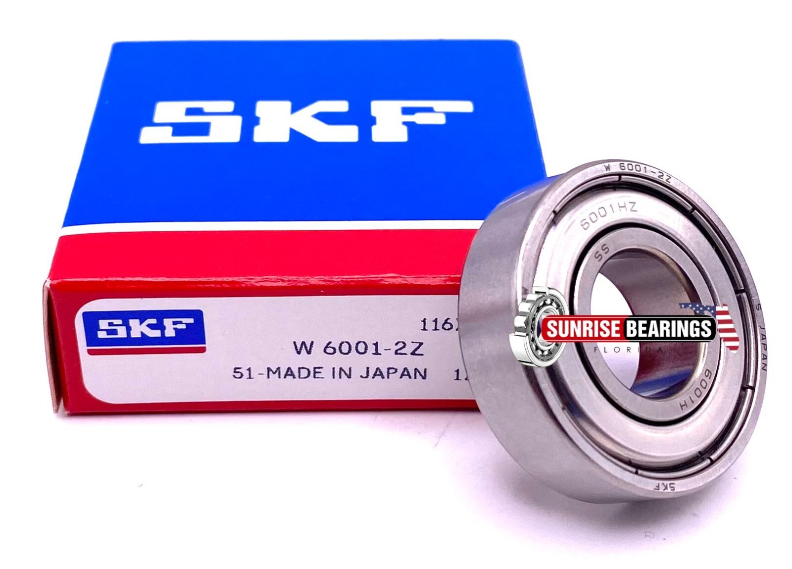 SKF W6001 ZZ Stainless Steel Ball Bearing, Metal Shielded 12x28x8 mm