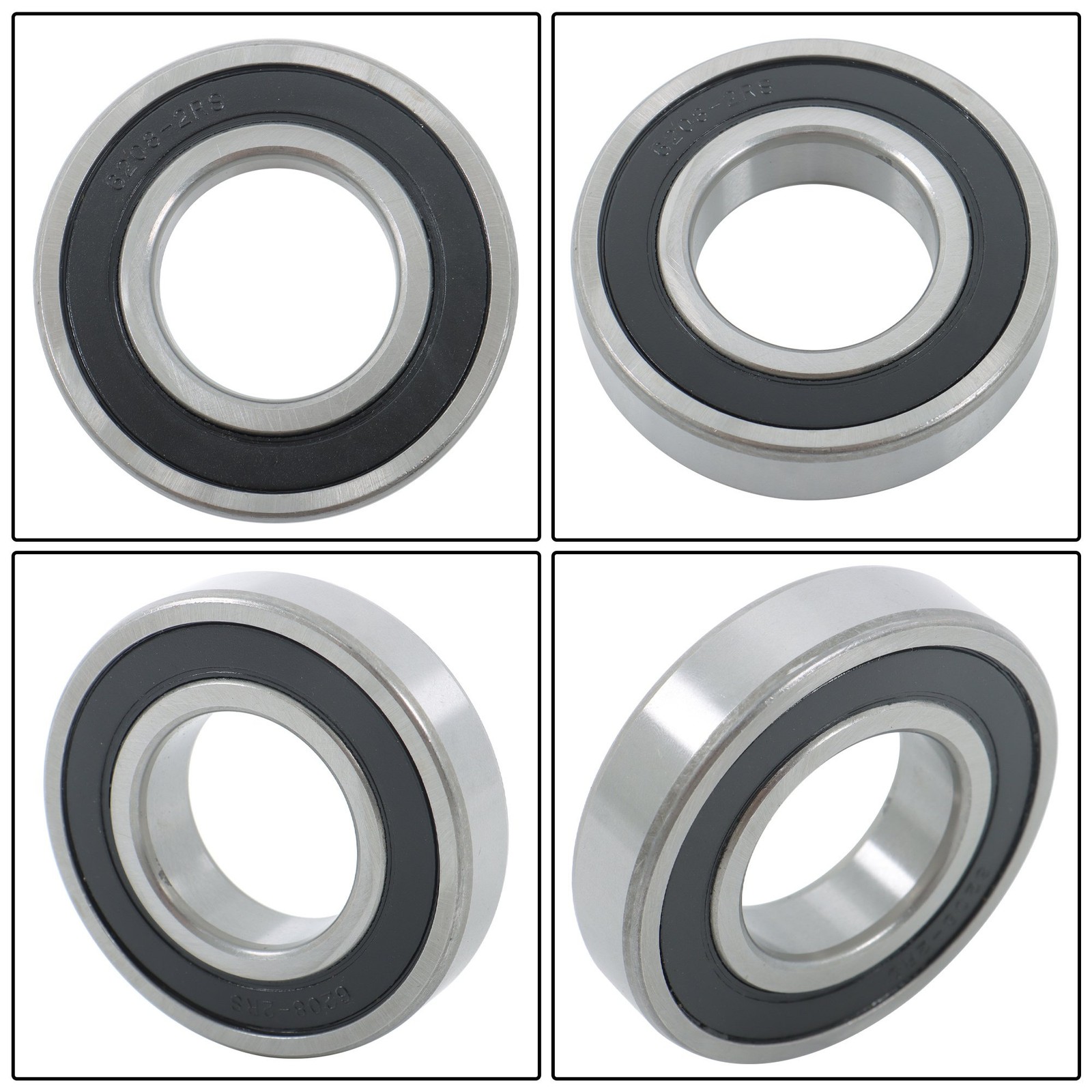 4pcs 6208-2RS Ball Bearings 40x80x18mm Double Rubber Sealed