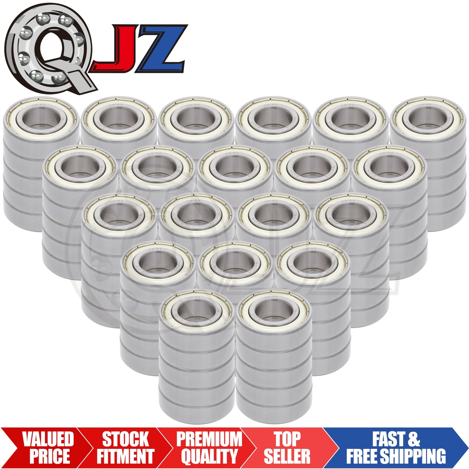 [100-Packs] 1630-ZZ-C3 Deep Groove Radial Ball Bearing 3/4in x 1.625in x 1/2in